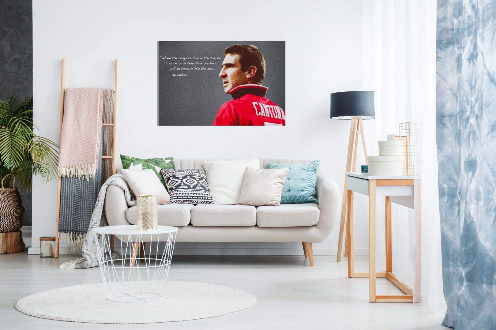 Eric Cantona Manchester United Sardines Quote Canvas Wall Art Picture Print (12X8In)
