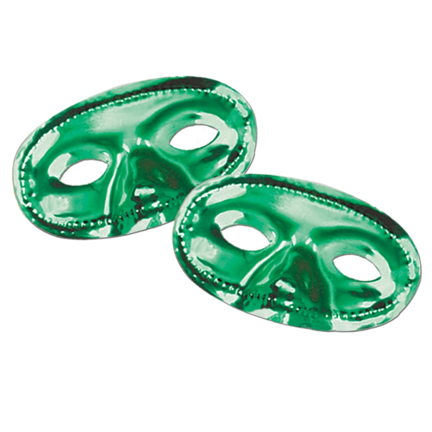 Metallic Half Mask (Green) Party Accessory (1 Count)
