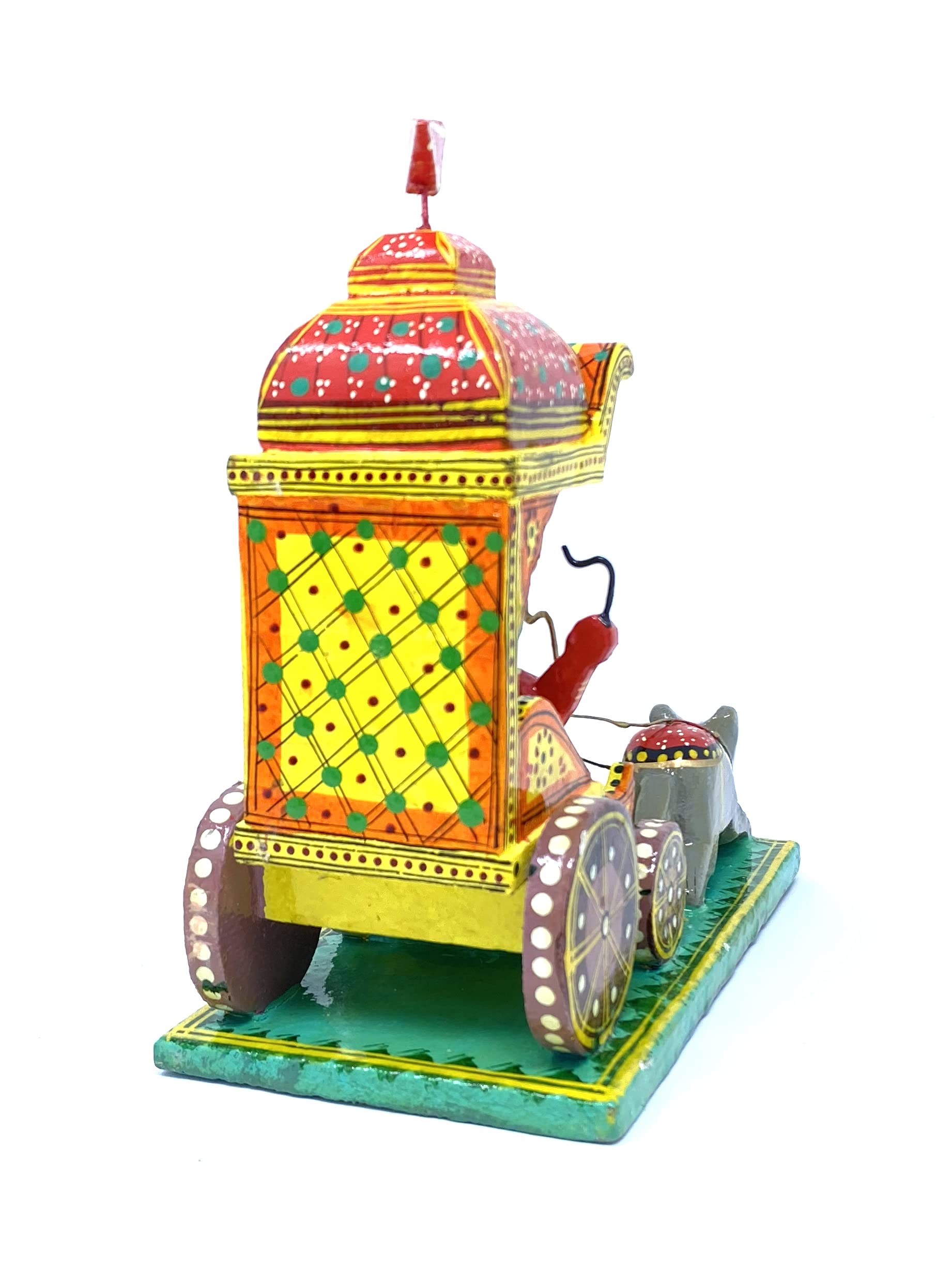 Mahant Ji Lacquer Wooden Ganesh Rath Idol Or Ganesh Rath With Mouse Idol For Ganesh Chaturthi Decoration Collectible Showpiece F