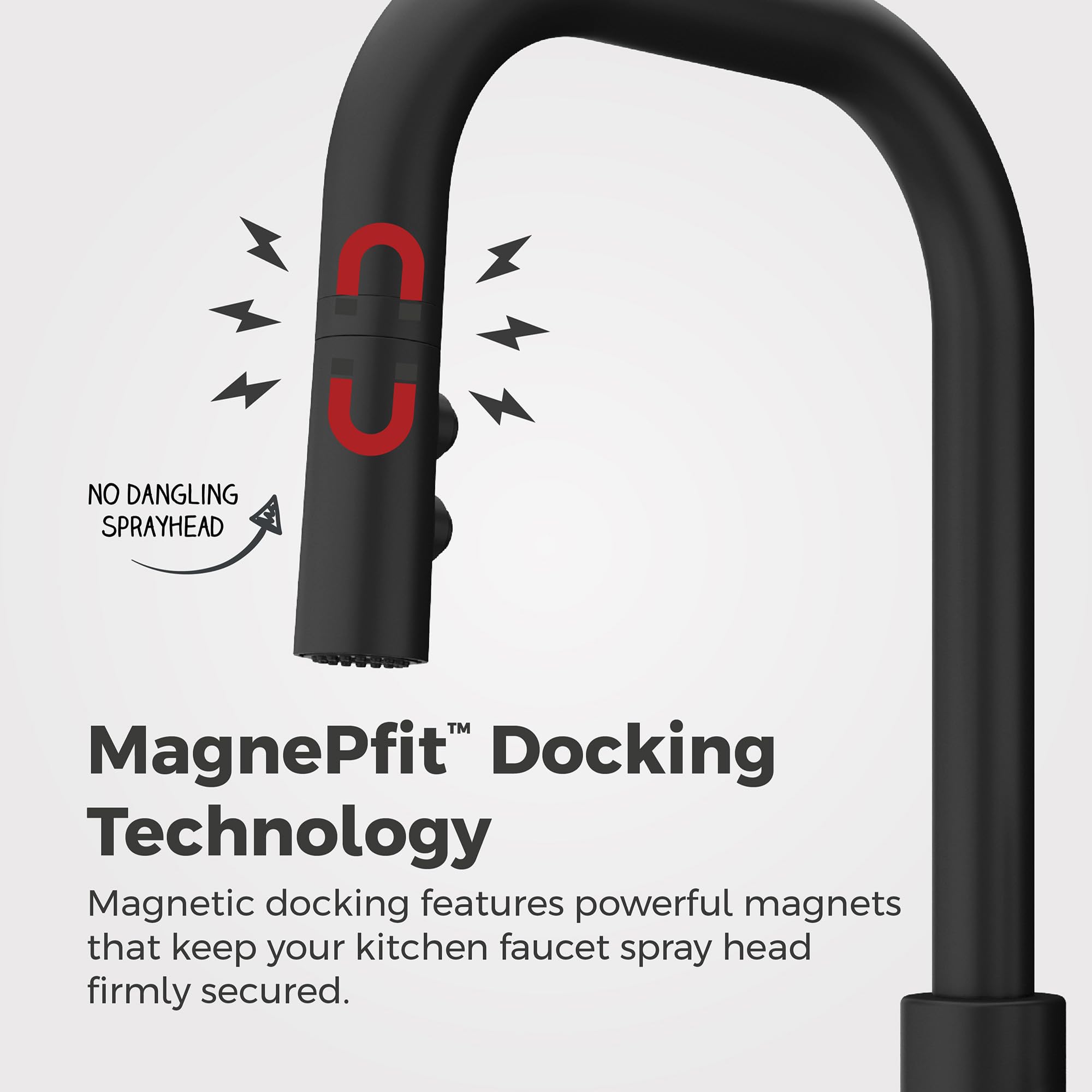 Pfister Zanna Kitchen Faucet With Pull Down Sprayer And Soap Dispenser, Single Handle, High Arc, Matte Black Finish, F5297Znrb
