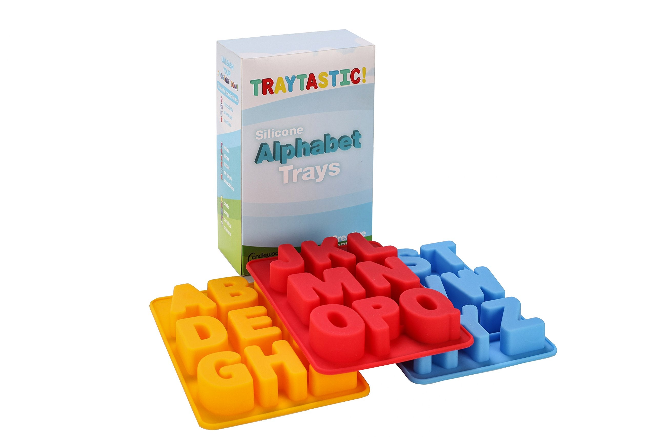 Traytastic! Silicone Letter Mold A-Z Alphabet - Large 1.5'' Cavity - Wax Crayons, Resin, Candy, Chocolate, Crafting, Baking, Mol