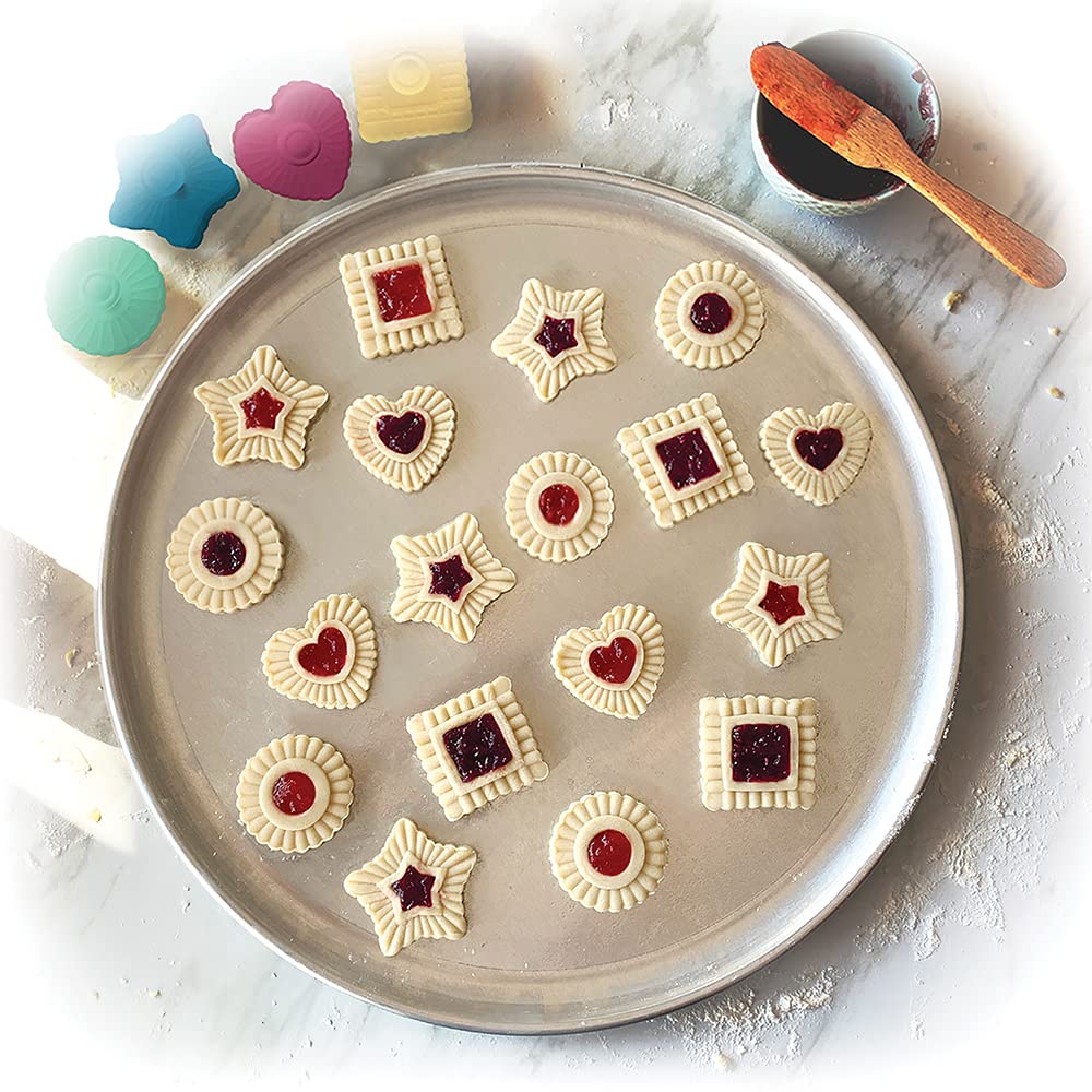 Talisman Designs Plunger Style Thumbprint And Linzer Cookie Cutters, 4 Piece Set