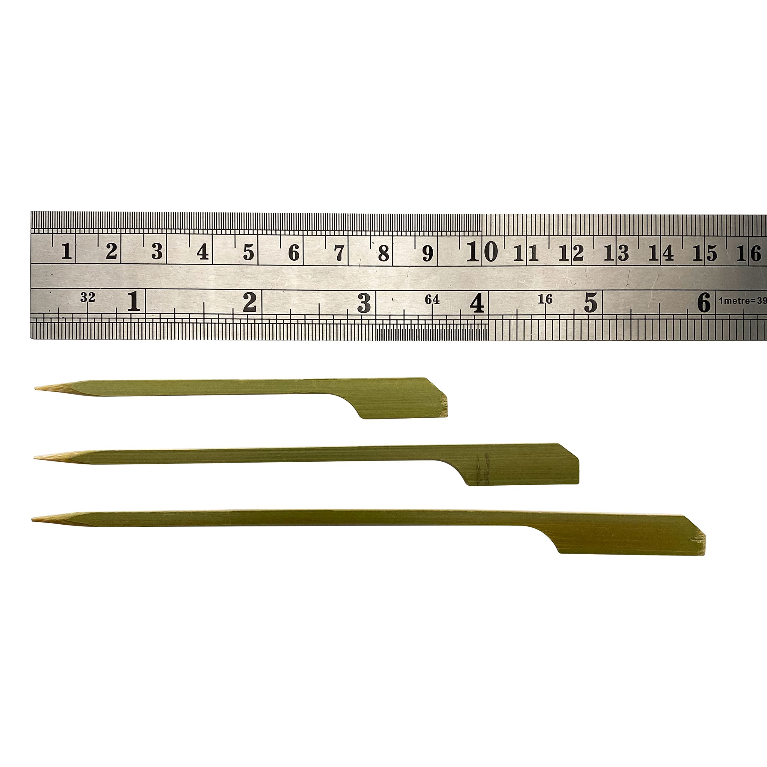 200 Count | Kingseal Natural Green Bamboo Wood Paddle Picks, Skewers For Appetizers And Cocktails, 3.5 Inches - 2 Packs Of 100