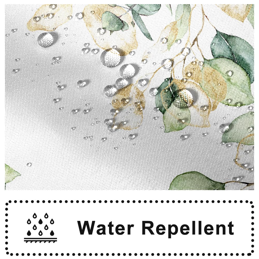 Ruelvth Stall Shower Curtain, Watercolor Green And Gold Eucalyptus Small Shower Curtain Set Waterproof Fabric Spring Bathroom De
