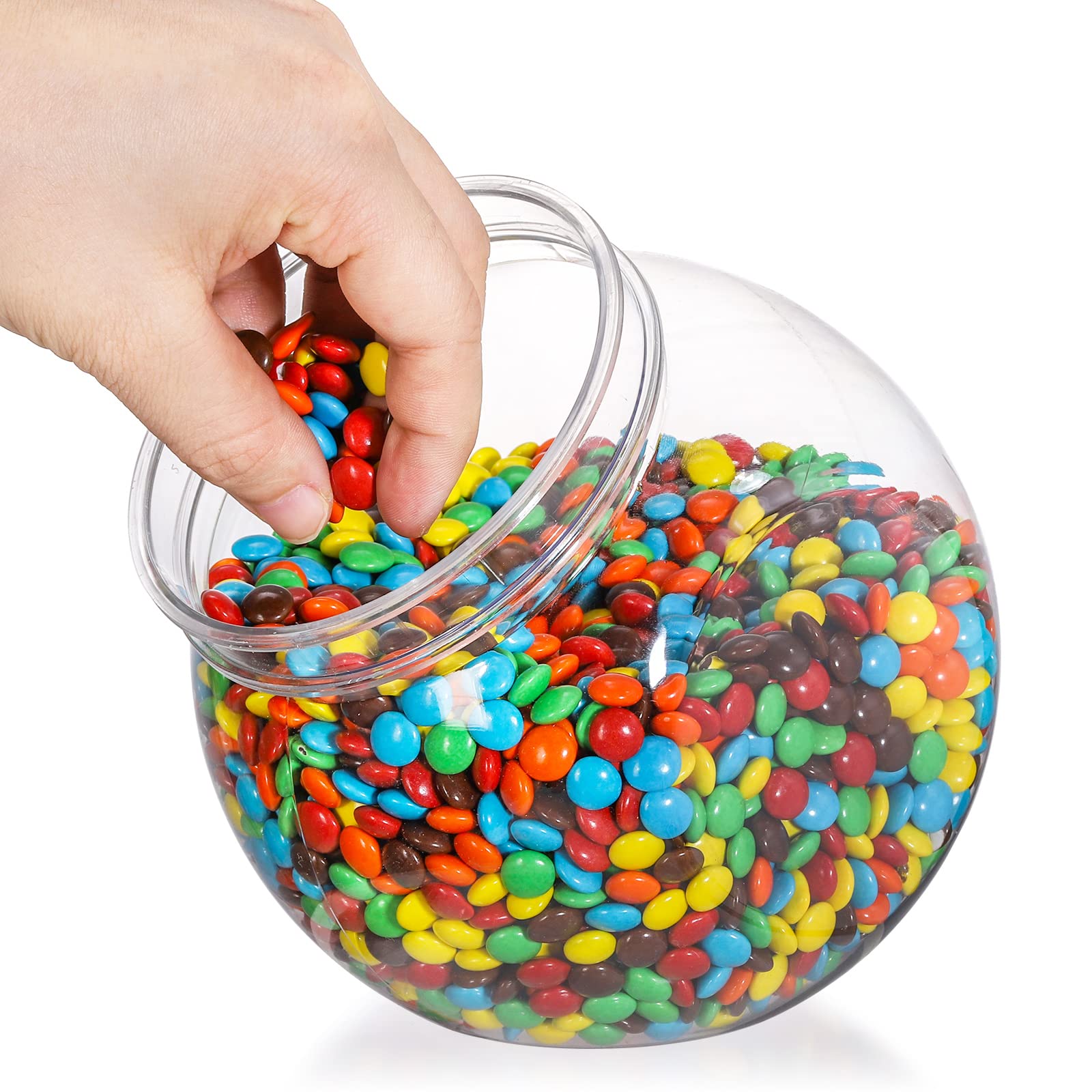 Topzea 3 Pack Candy Jars With Lids, 46 Oz Plastic Clear Cookie Storage Container Sweet Jar With Lid, Wide Mouth Opening Kitchen