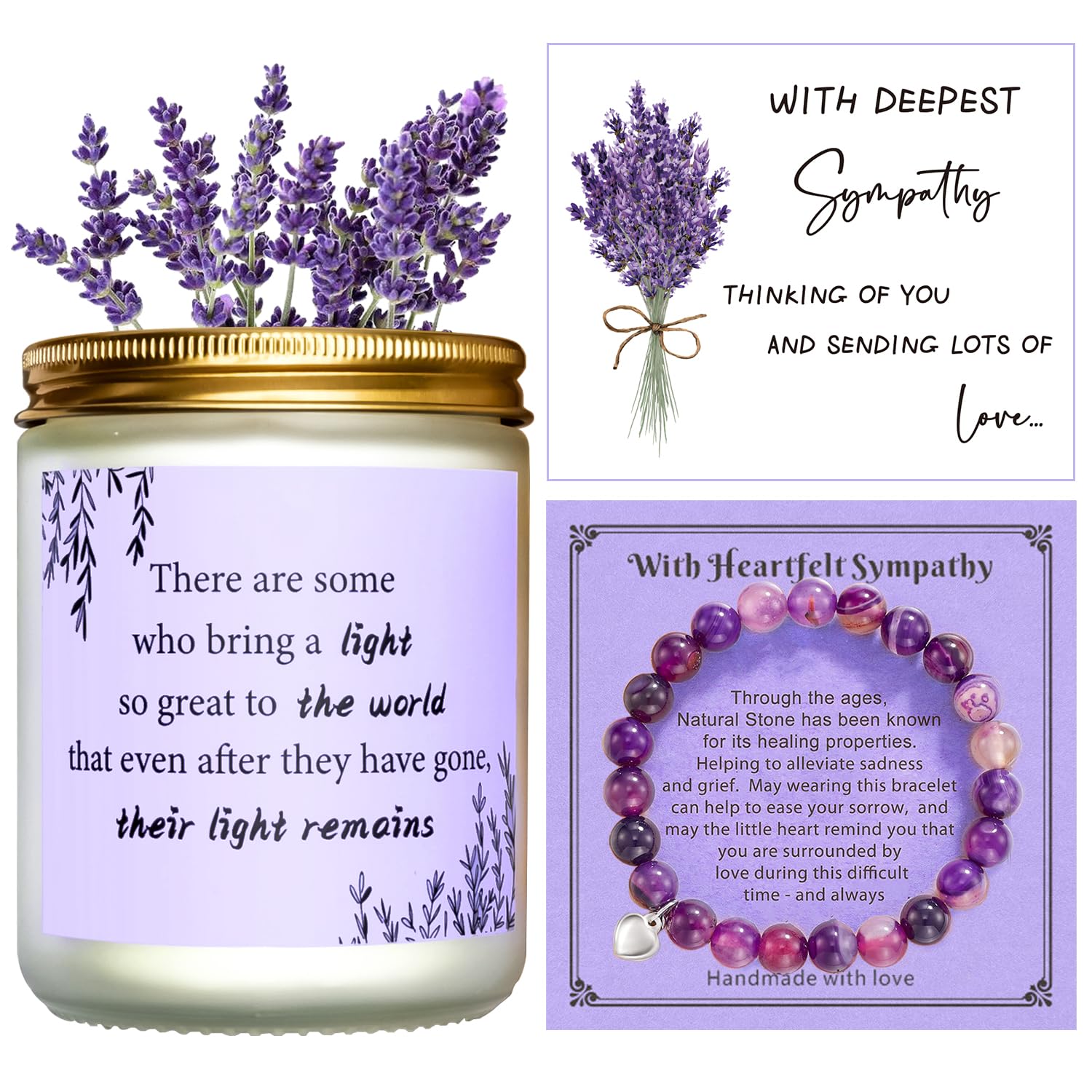Memorial Scented Candles Gifts Baskets for Loss of Loved One, Bereavement Sympathy Thoughtful Grief Gift Ideas for Women, Sorry 