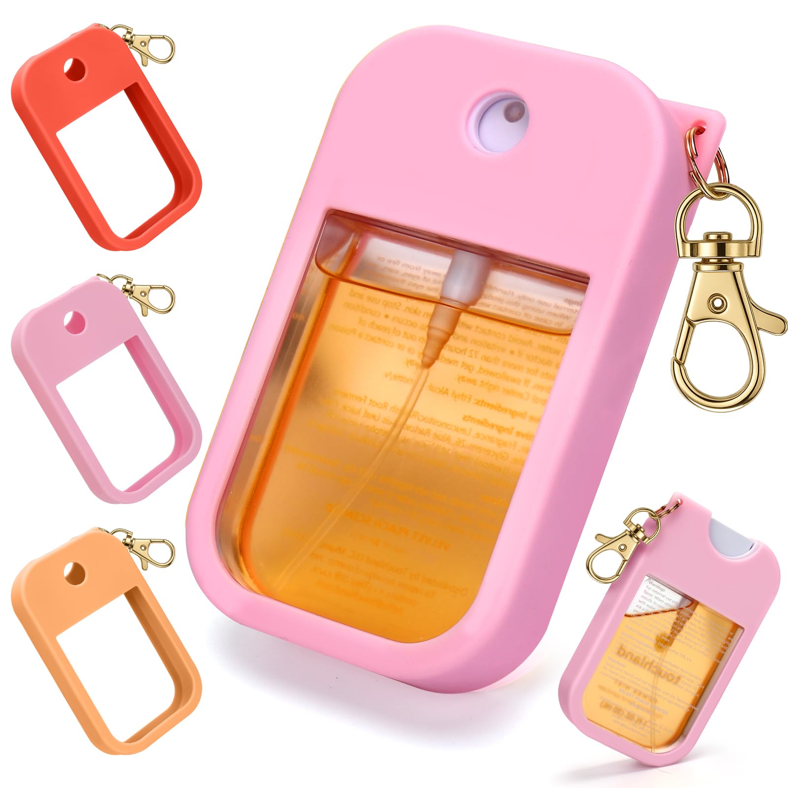 Aiersa 3Pcs Hand Sanitizer Spray Case Compatible With Touchland, Silicone Hand Sanitizer Case Holder With Keychain For Touch Lan