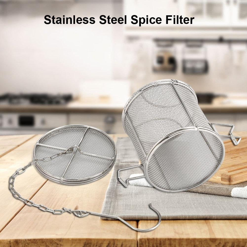 Spice Filter, Stainless Steel Wire Mesh Design Tea Strainer Soup Seasonings Seperation Basket Filter For Home Kitchen