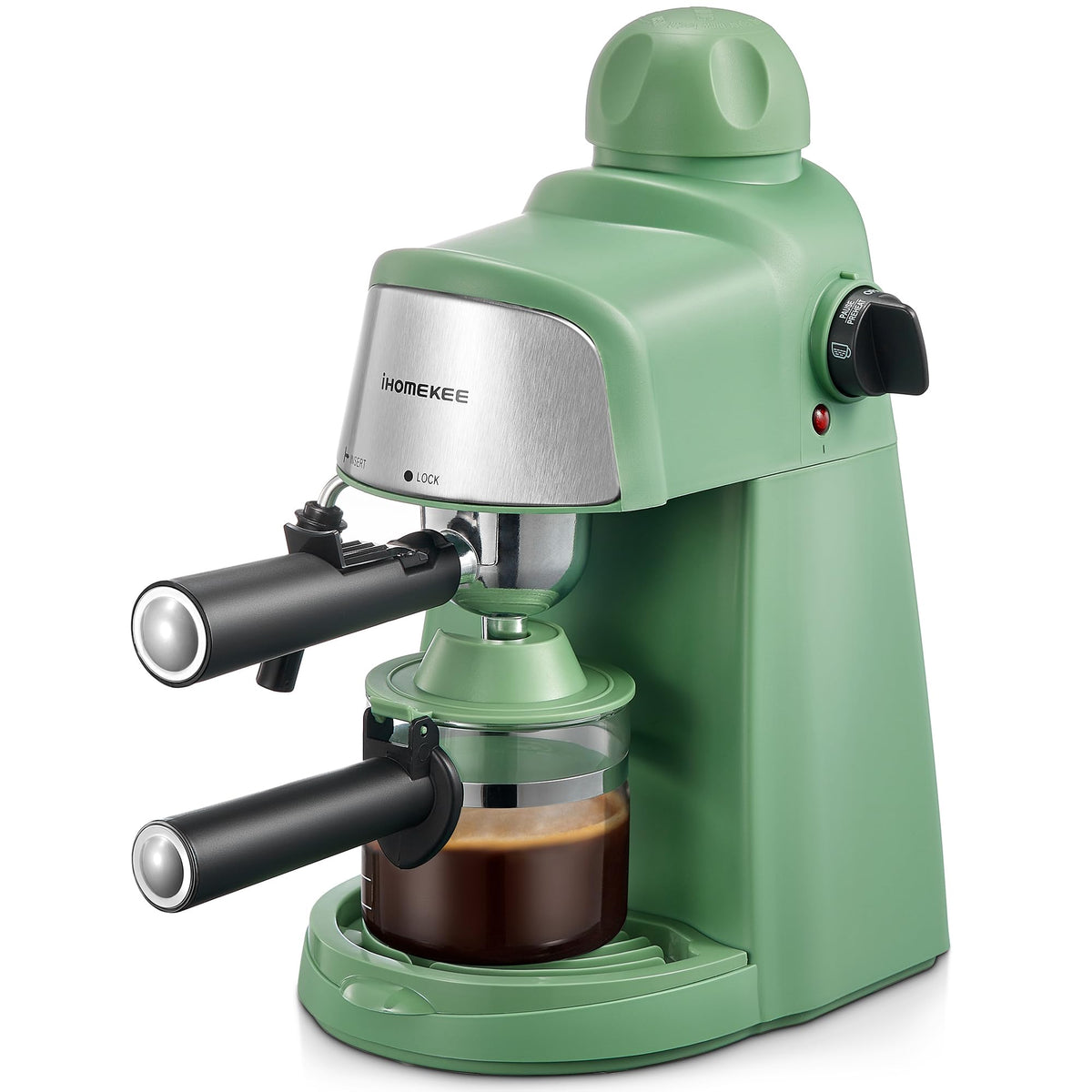 Ihomekee Espresso Machine, 3.5Bar Espresso And Cappuccino Machine With Fast Heating Function, 1-4 Cups Coffee Maker With Milk Fr
