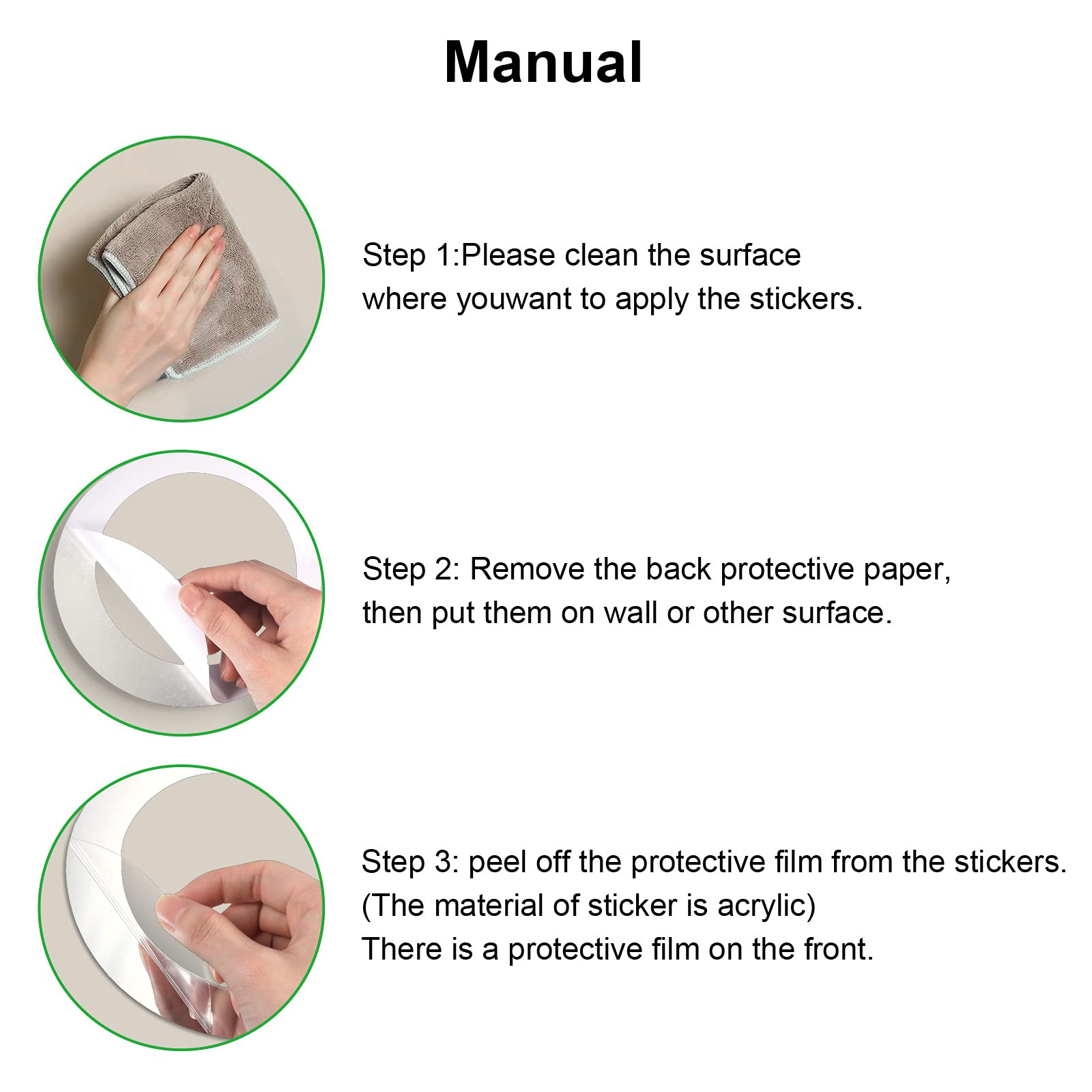 Removable Wall Mirror Sticker Decal Acrylic Setting for Home Living Room Bedroom Decor  1.5-13.5 cm  32 Pieces (Silver)