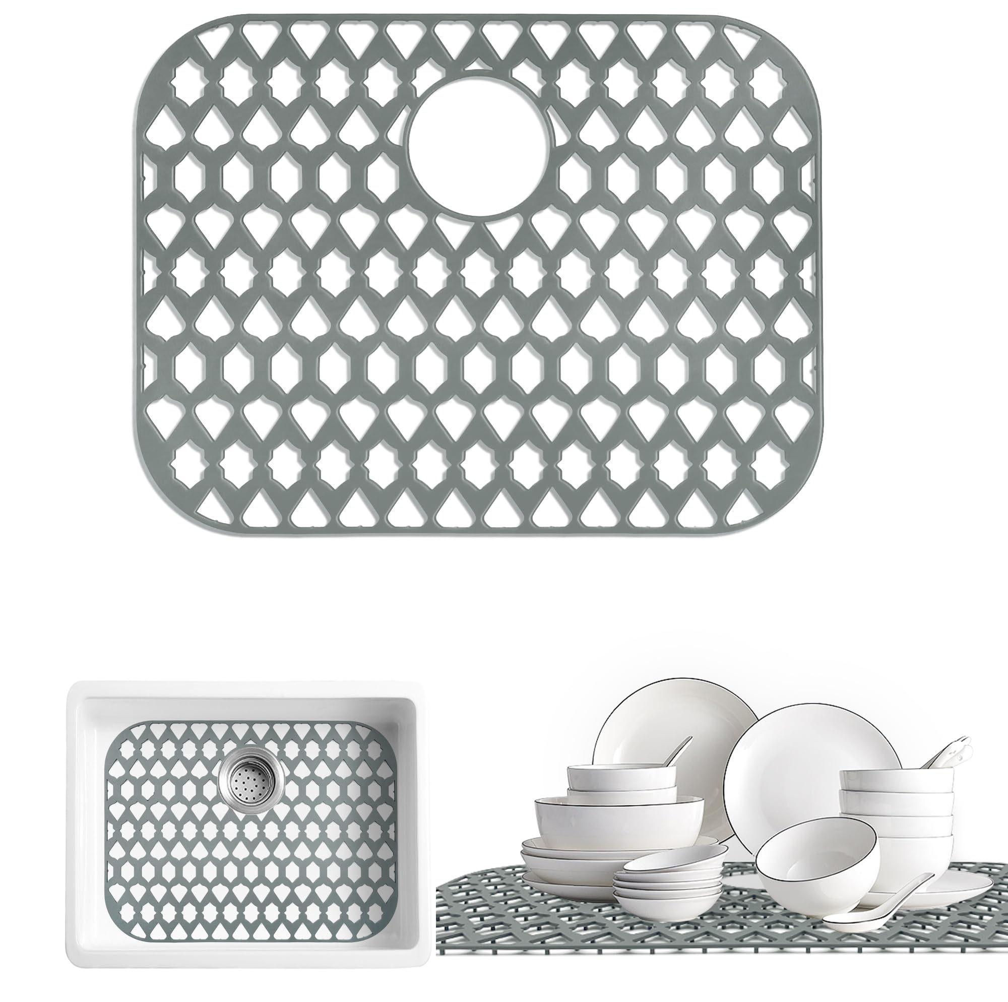 SAMSIER Sink Protectors for Kitchen Sink 13x11 &16x12 &19x14 &21x16 &22x13 &24x13 &26x14 &28x14 &30x16, Large Silicone Sink Mats