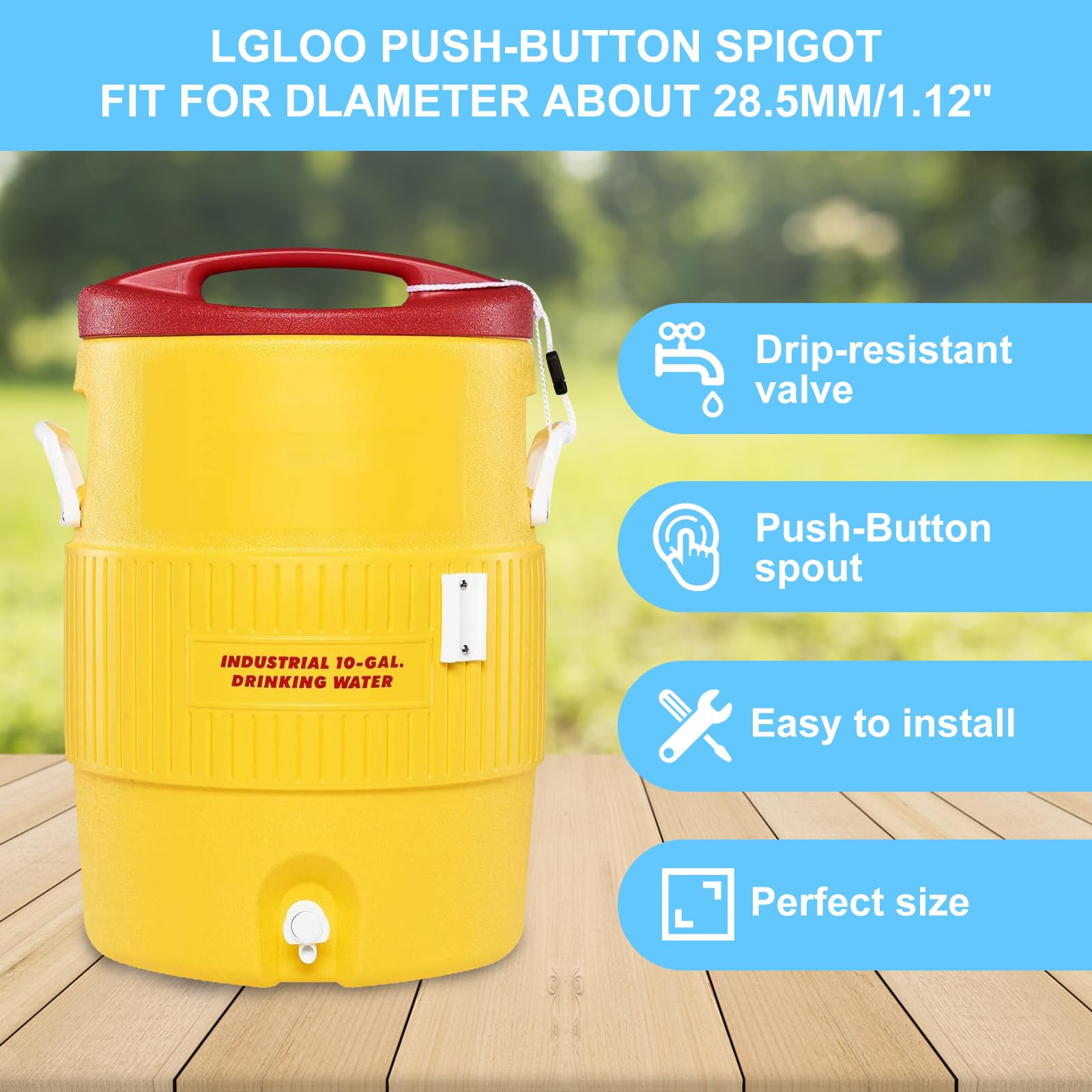 3Pcs Push Button Water Spigot Cooler Spigot Replacement,Compatible With Igloo 2, 3, 5 And 10 Gallon Beverage Coolers,Igloo Coole