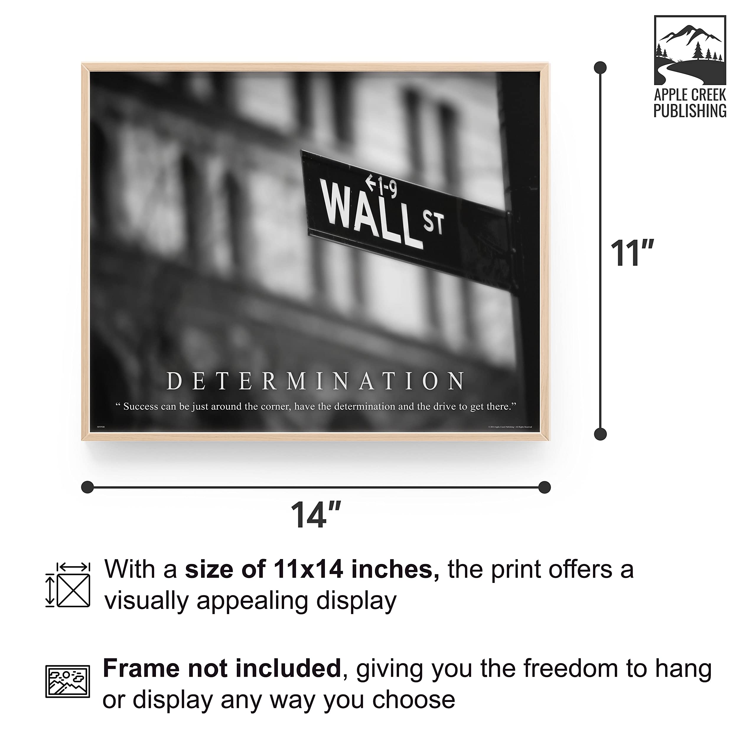 Stock Market Motivational Poster Art Print 11X14 Chicago New York Stock Exchange Wall Street