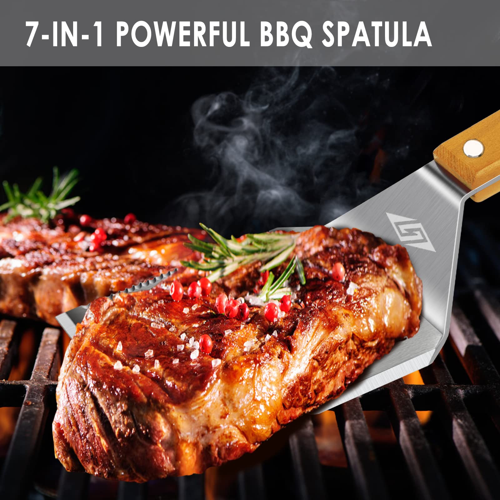Steven-Bull S Bbq Tools Grill Set, Extra Long Bbq Accessories,Grill Accessories For Outdoor Grill,Best Bbq Grilling Gifts For Me
