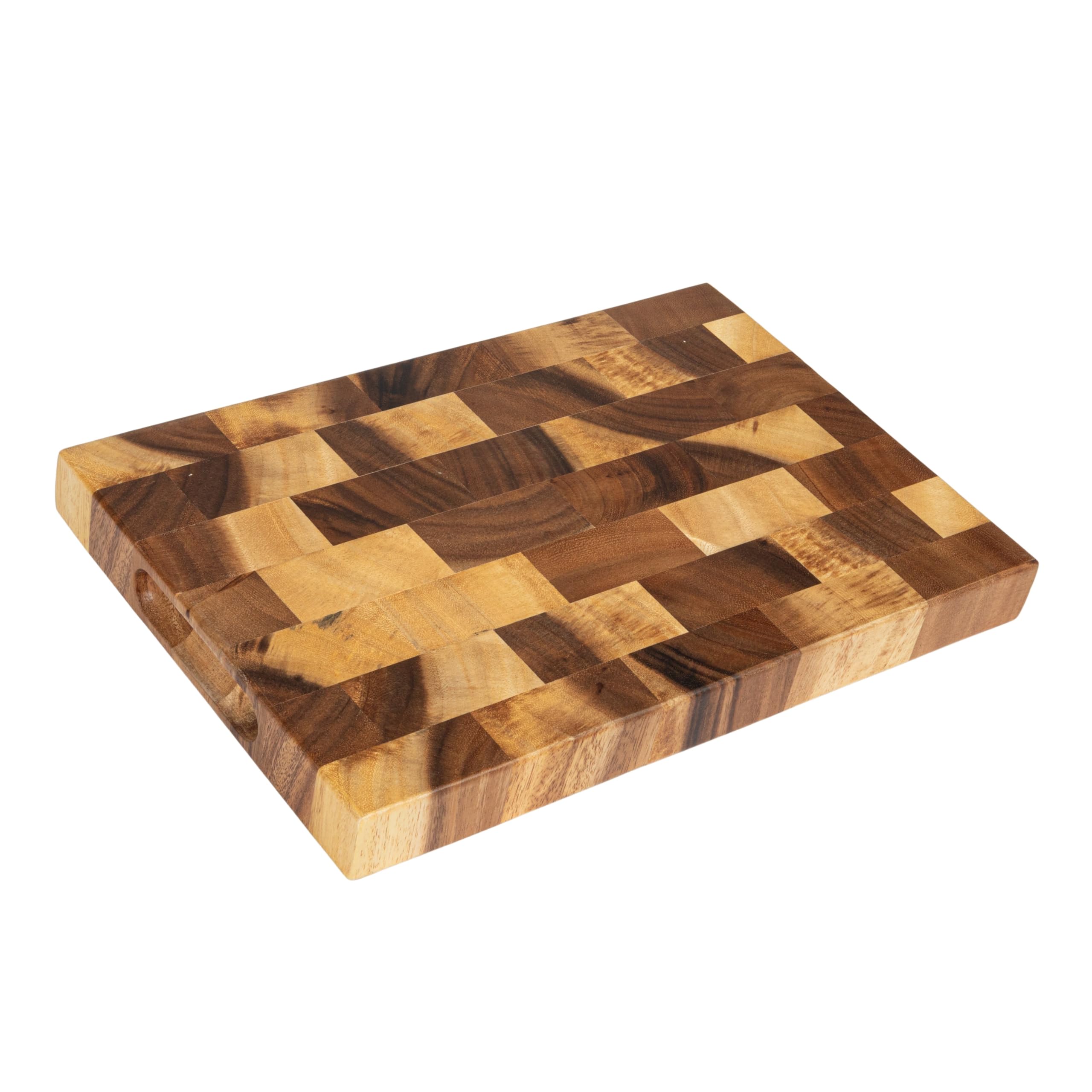 Creative CoOp Suar Wood End Grain Rectangle Cheese and Cutting Board, Natural