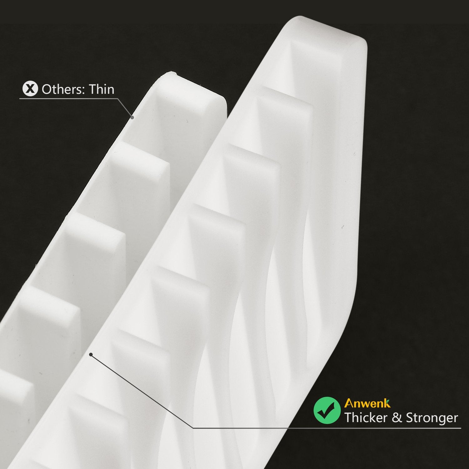 Anwenk Soap Dish Soap Holder Tray Saver Drainer For Shower Bathroom,Silicone Soap Dish Waterfall & Anti-Slip Design, White, 3 Pa