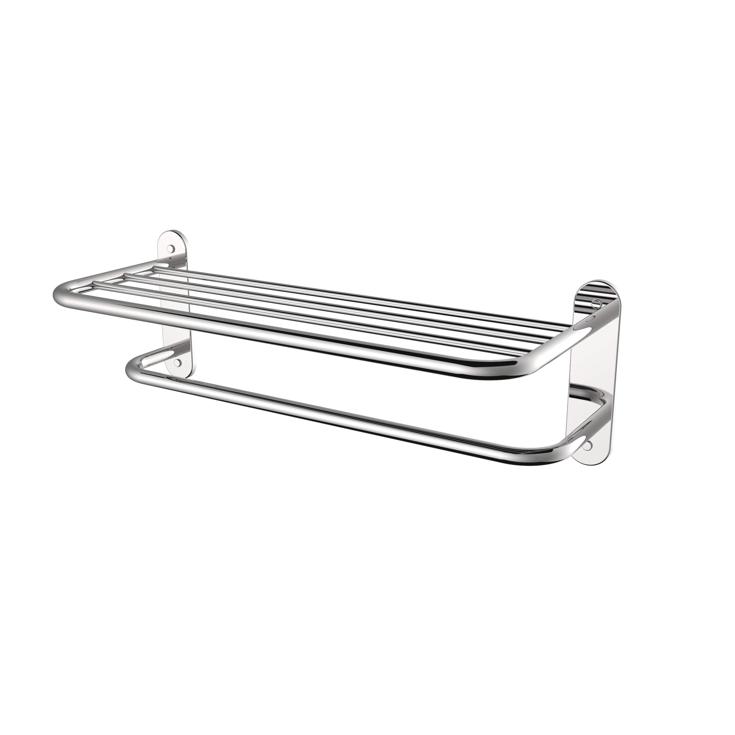 Fixsen 24 Inch Bathroom Towel Rack Towel Bar Towel Shelf Chrome Stainless Steel And Zinc Alloy Wall Mount 1Pc For House Lavatory
