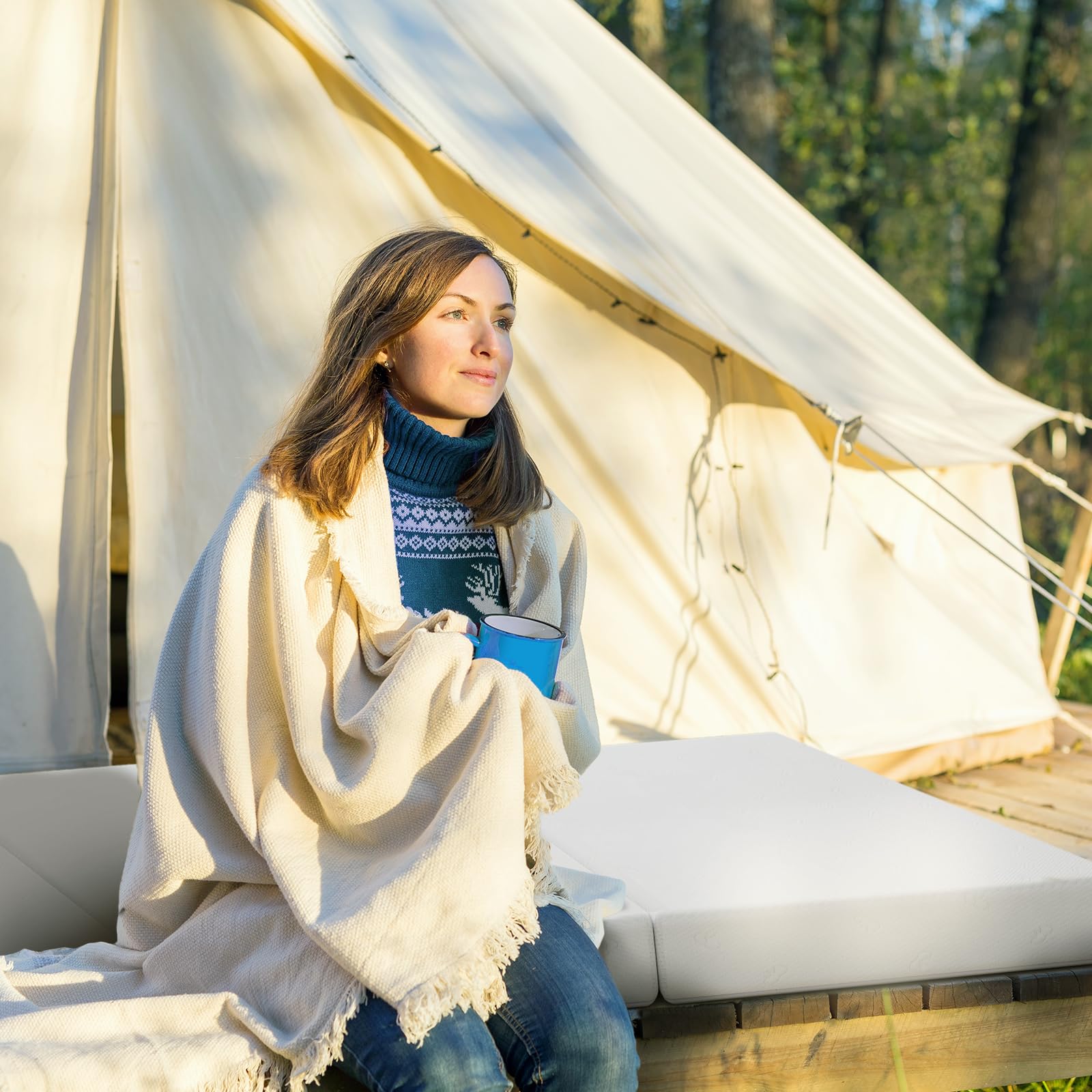 Avenco Folding Mattress, 4 Inch Trifold Mattress, Full Size Folding Mattress For Indoors, Rv/Camper Van, Travel, Camping, Guest