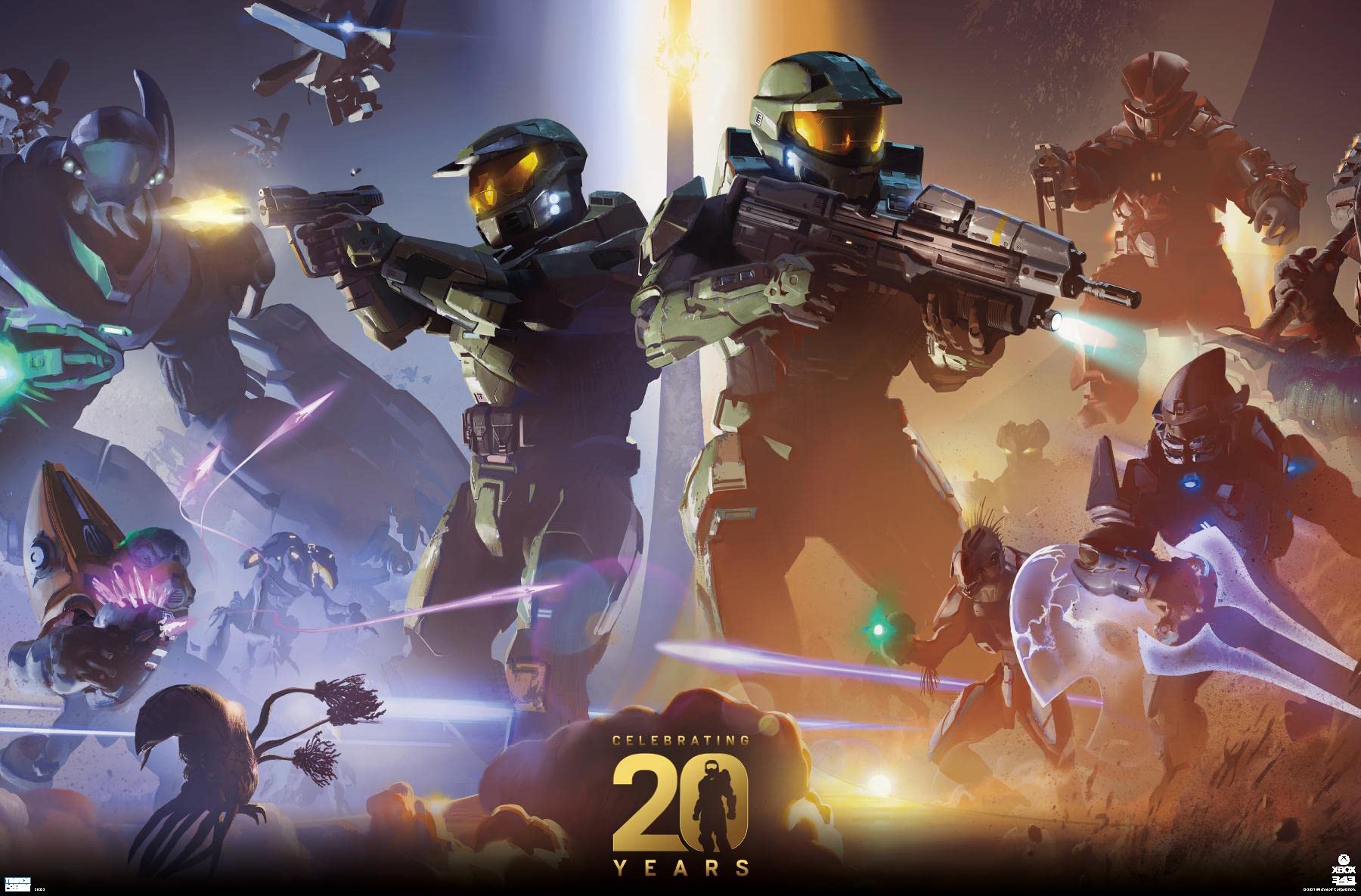 Trends International Halo - 20 Years Wall Poster, 22.4L X 14.7W, Premium Unframed Version