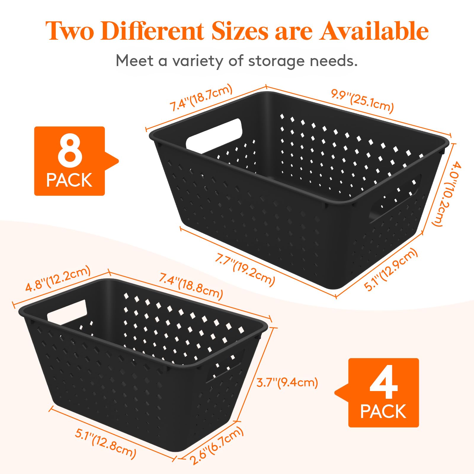 Lifewit Plastic Storage Basket, 12 Pack Stackable Storage Bins For Organizing, Multi Size Open Containers For Shelving, Pantry,