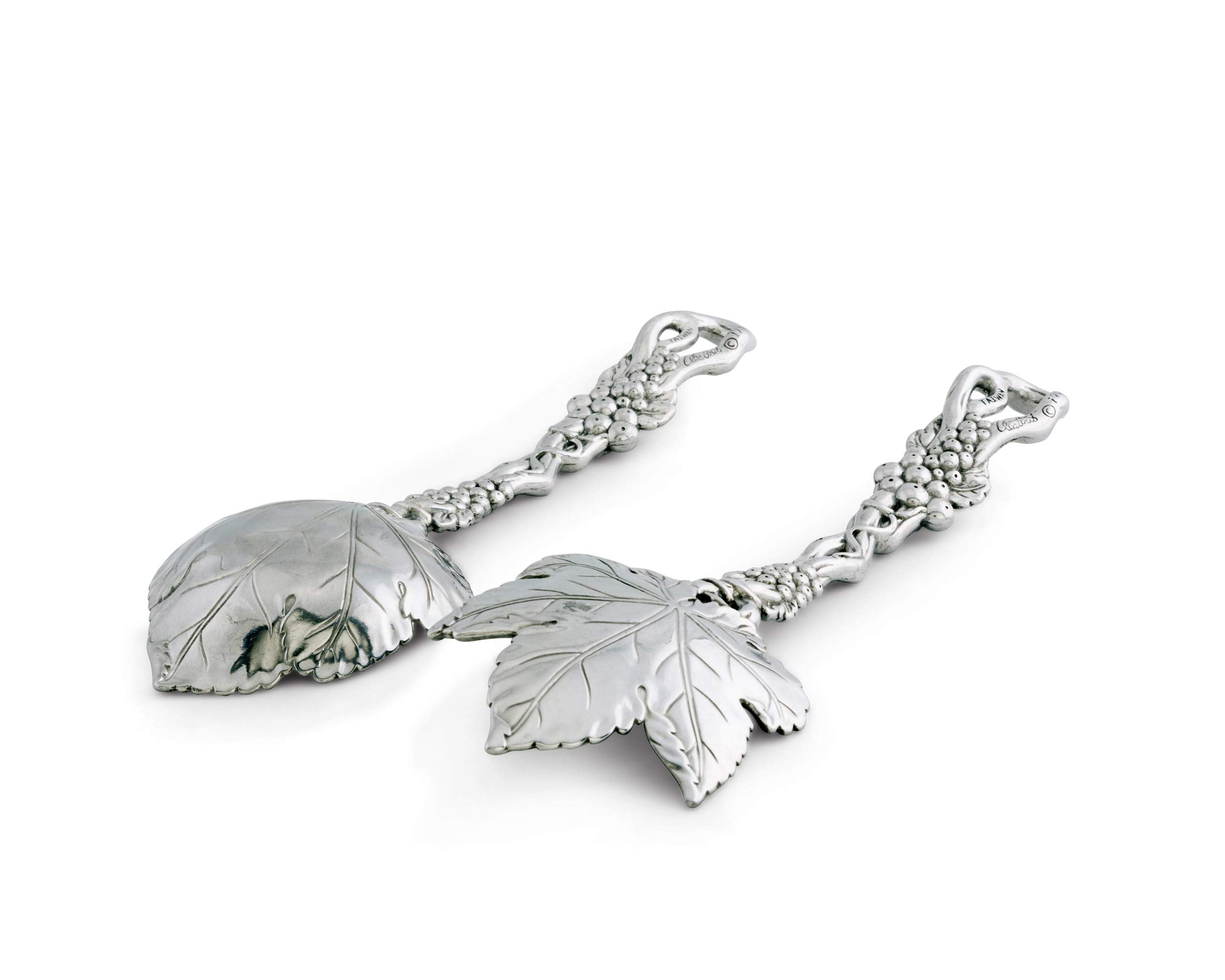 Arthur Court Designs Aluminum Metal Grapevine Salad Serving Set - Mediterranean Inspired Heavy Quality Detail 11 Inch Long
