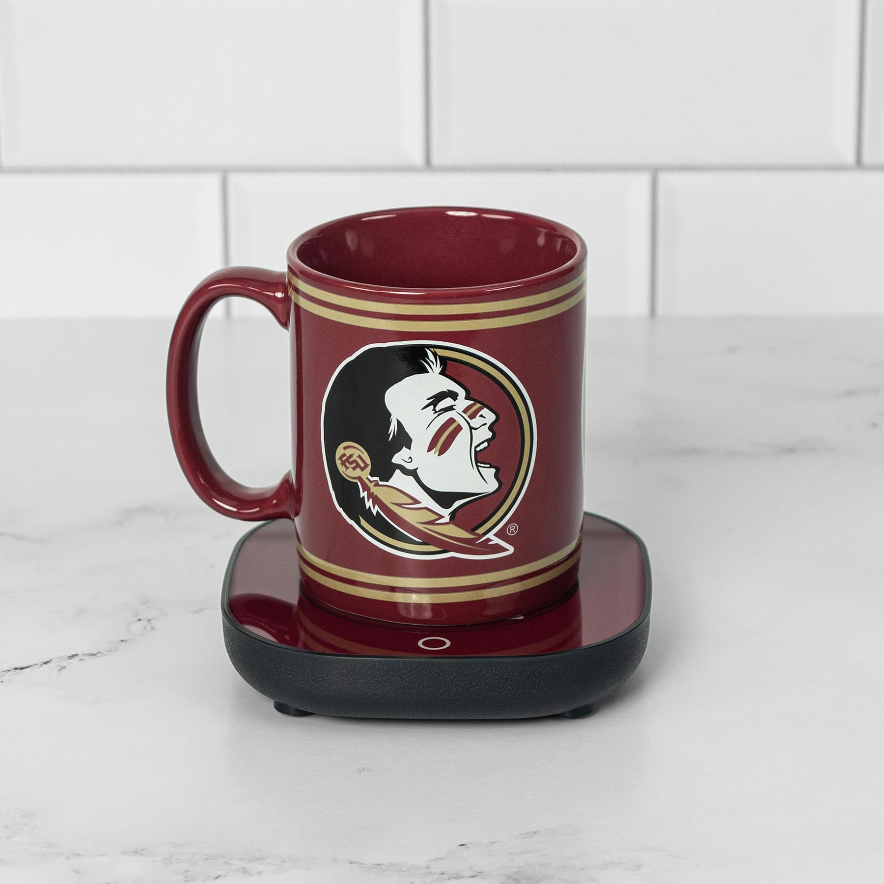 Uncanny Brands Florida State Seminoles 12oz Mug Warmer Set  Keeps Your Favorite Beverage Warm  Auto Shut On/Off