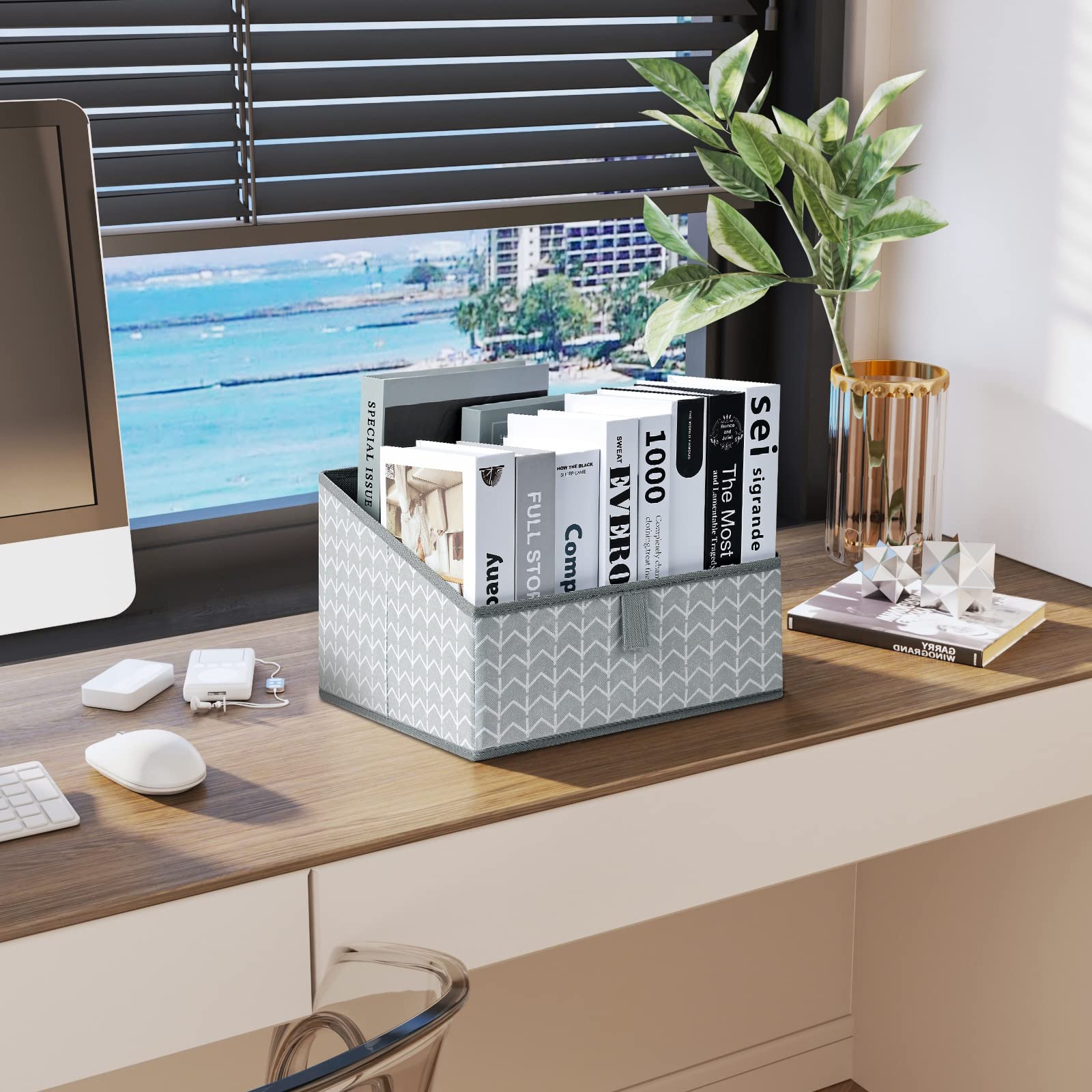 DIMJ Storage Bins Basket for Closet Storage  Fabric Baskets for Closet Shelves  Foldable Storage Cube for Toys  DVDs  Books  Arrow