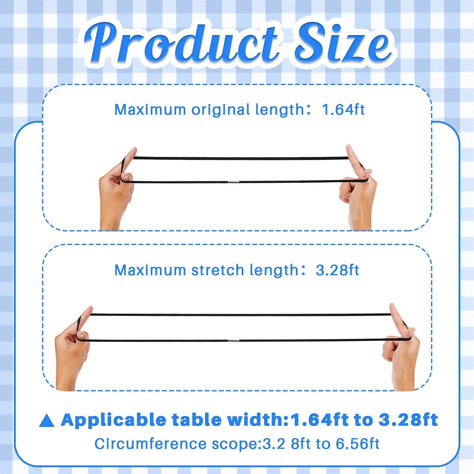 Table Bungees Tablecloth Strap Band Tablecloth Bungee Cord to Hold Down Table Cloth for Outdoor Tables Kitchen Tables Picnic Camping Wedding Party(White  Black 16 Pieces)