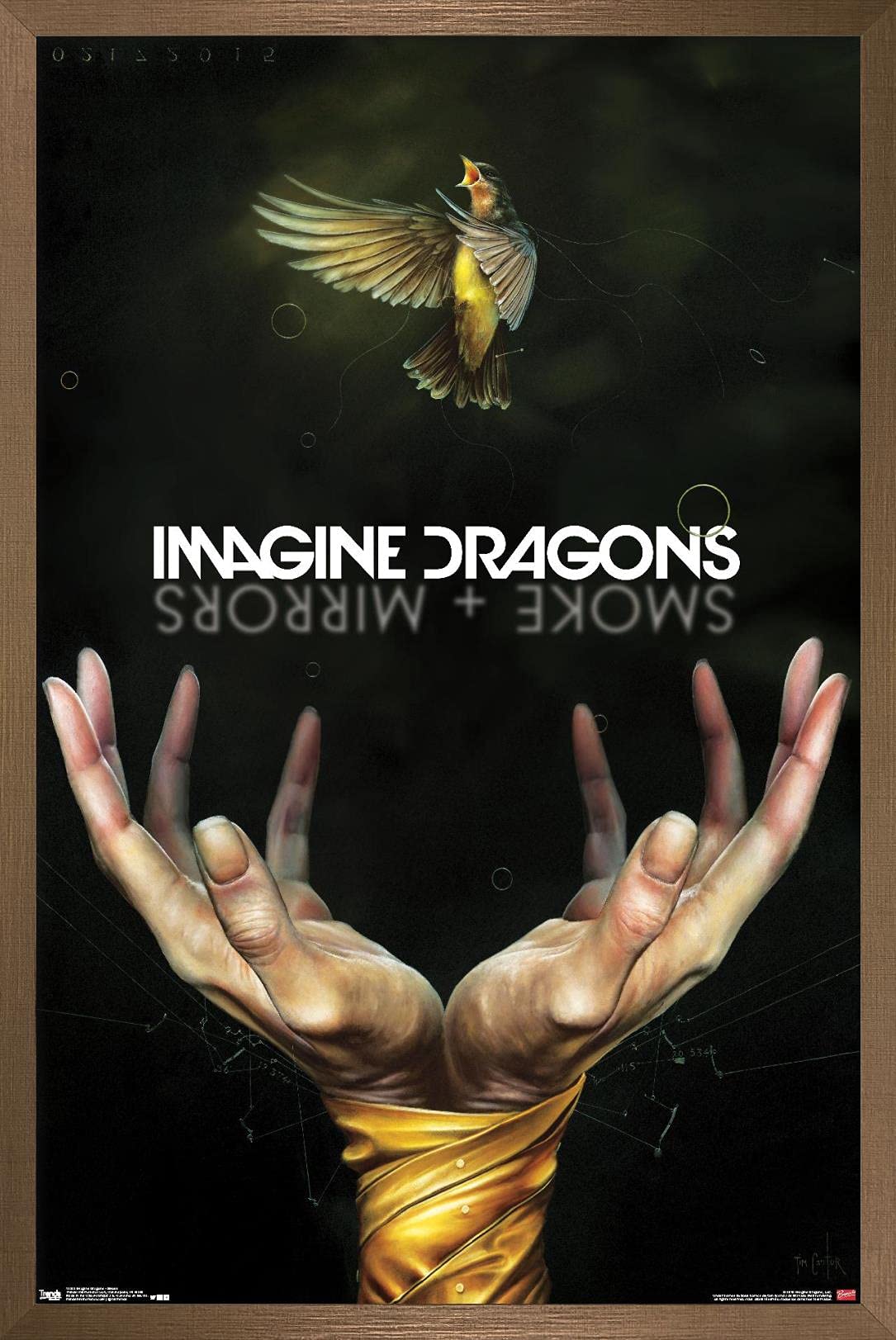 Trends International Imagine Dragons - Smoke Wall Poster, 22.375'' X 34'', Bronze Framed Version