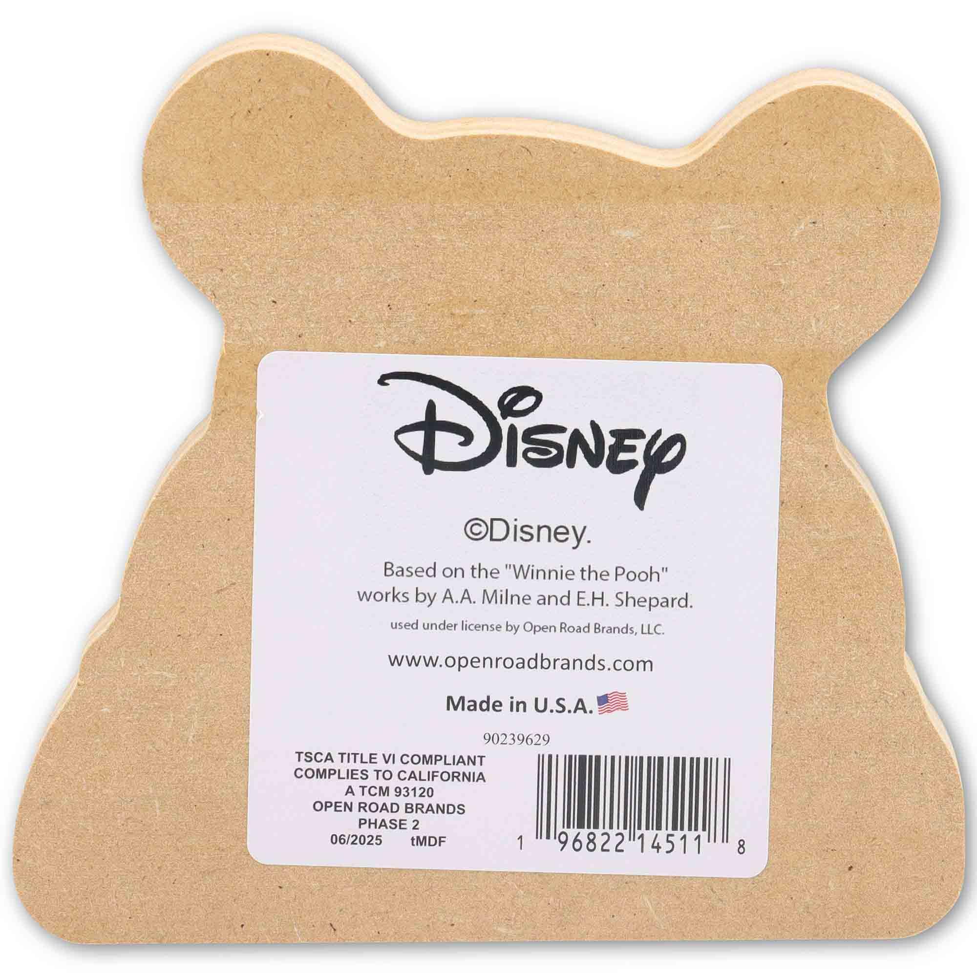 Disney Winnie the Pooh Shelf Sitter Decor - Adorable Pooh Wood Block Tabletop Decoration for Home
