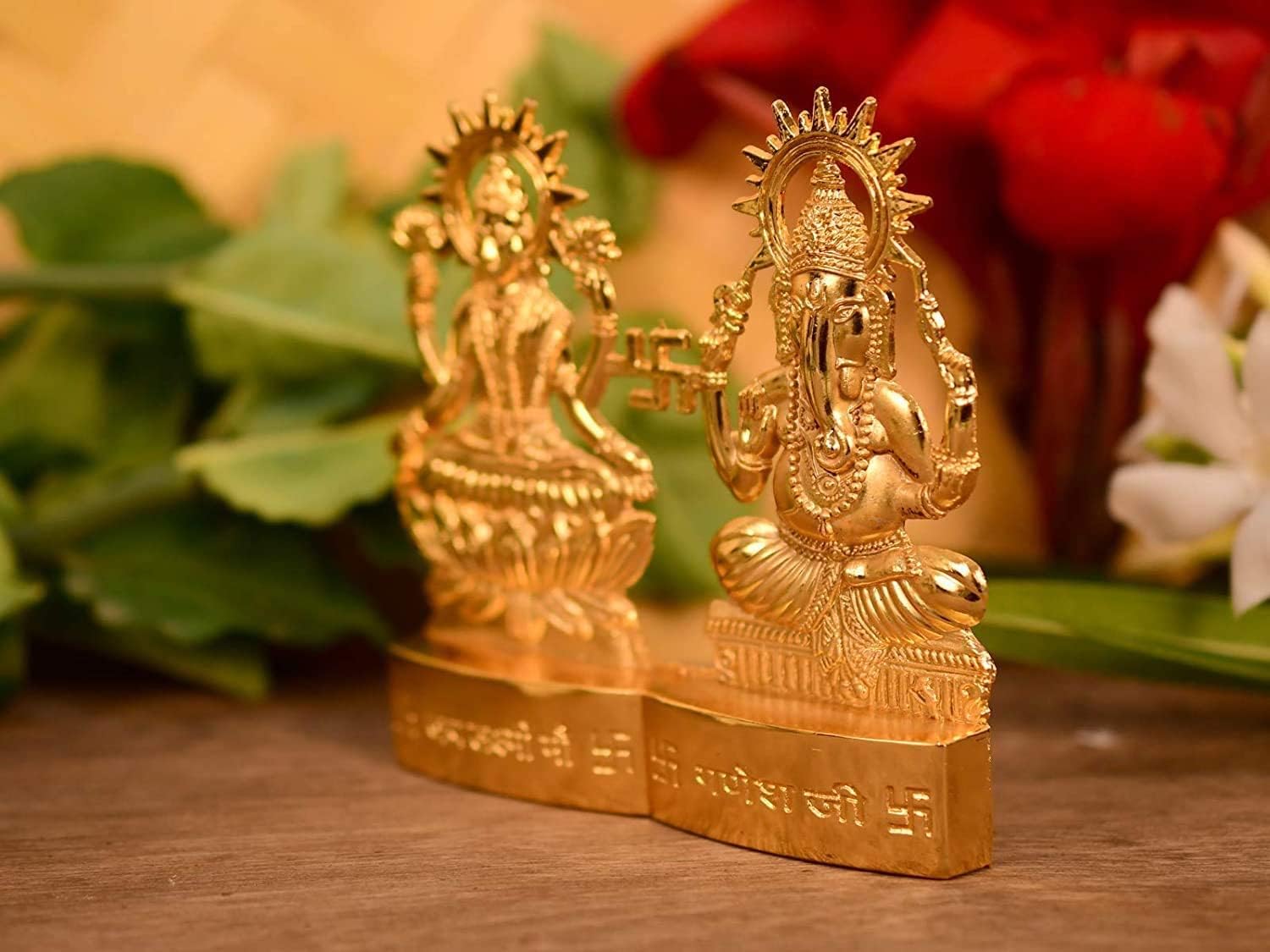 Ani Divine Elegant Metal Laxmi Ganesh Idol Murti For Diwali, Home Puja, Blessings, Prosperity