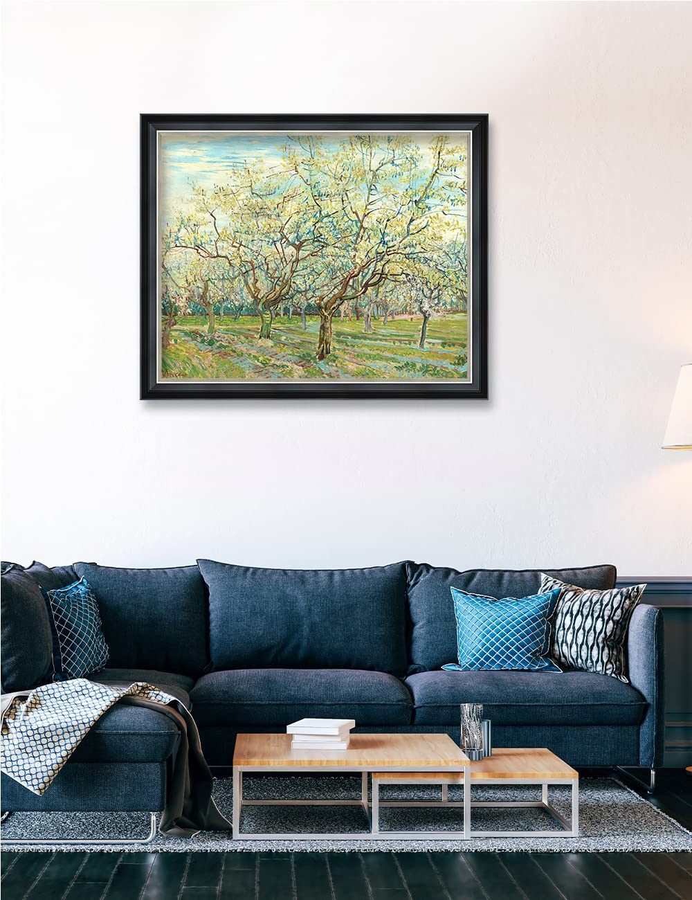 Decorarts - The White Orchard By Vincent Van Gogh. Giclee Print Art Reproduction With Matching Solid Wood Frame In Classical Sty