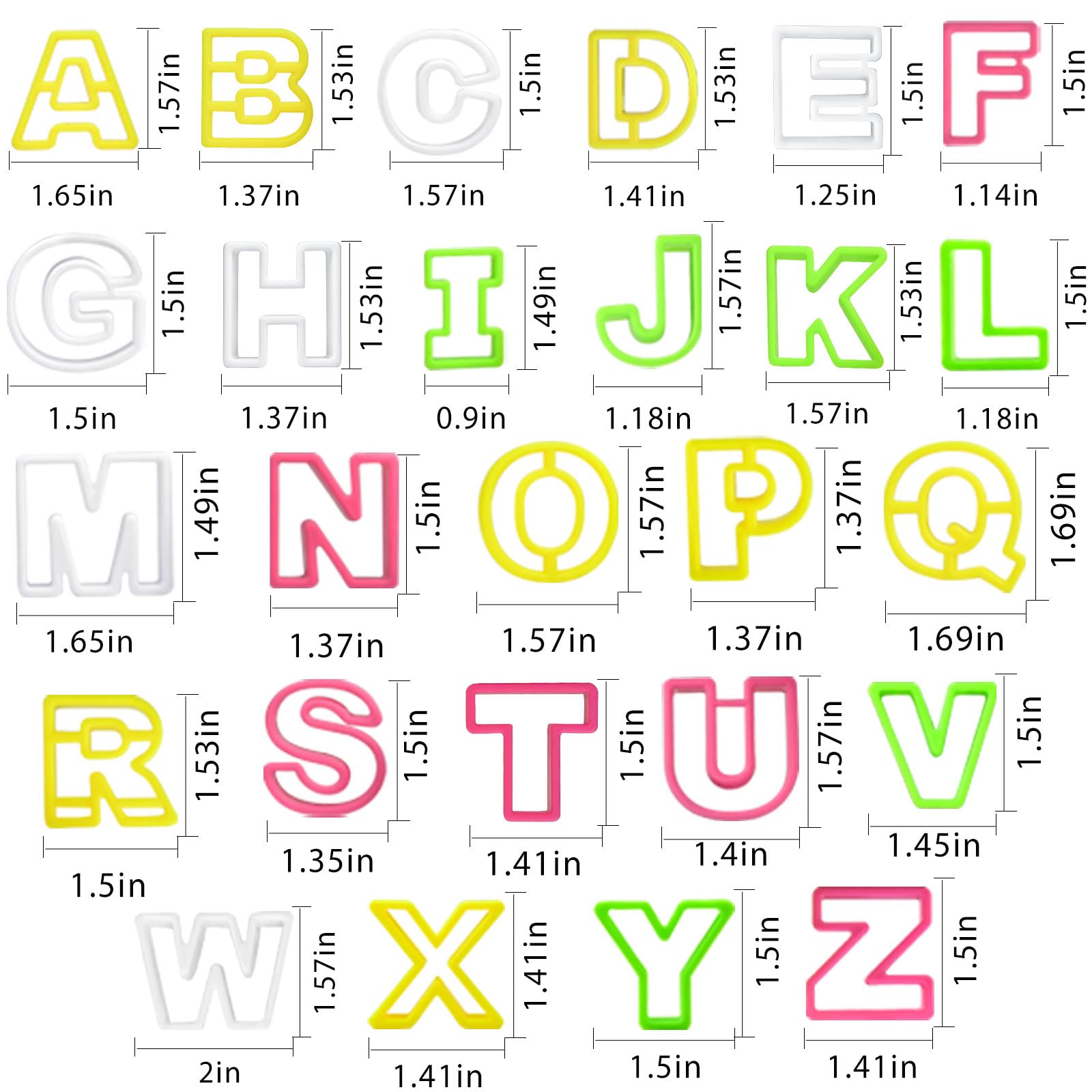 Worldity 41 Pcs Plastic Mini Cookie Cutter, Mini Alphabet And Number Cookie Cutters, Food Grade Safe Biscuit Cutter Shapes For B