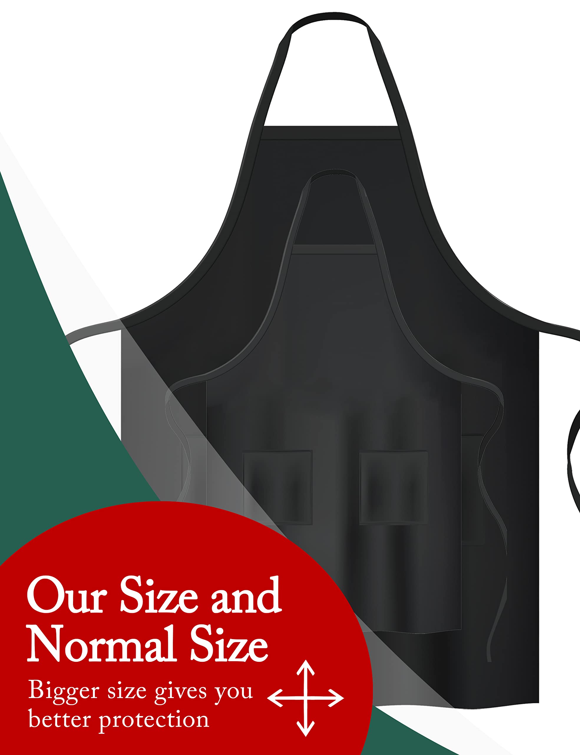 APRONNER Cotton Linen Baking Plus Size Aprons for Women with Pockets Kitchen Cooking Grey Grid