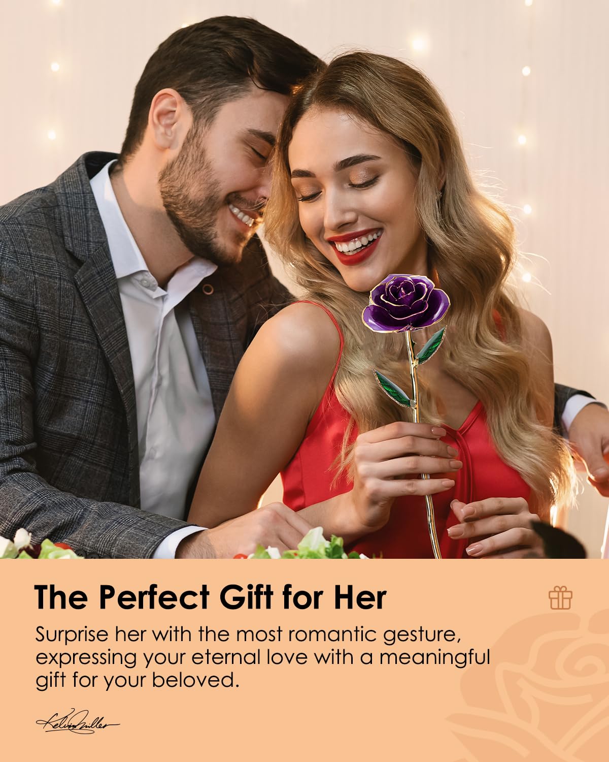 ECO SPACE 24K Gold Dipped Rose - Handpicked Real Rose in 24K Gold - Regal, One-of-a-Kind Romantic Gift for Her - Perfect for Bir