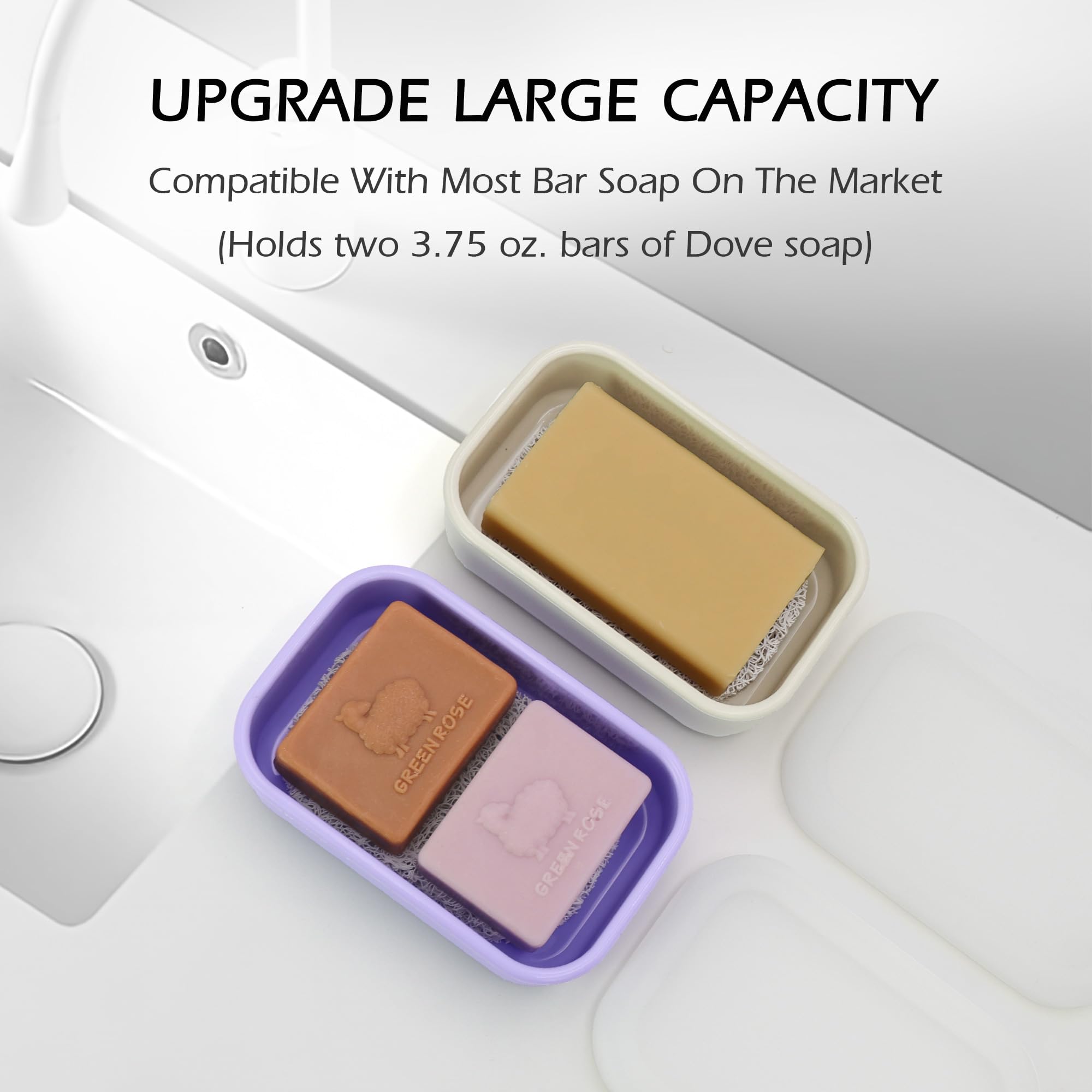 Aidimming Enhanced Leakproof Silicone Travel Shampoo Bar Holder, Shampoo And Conditioner Bar Container, Soap Box For Handmade So