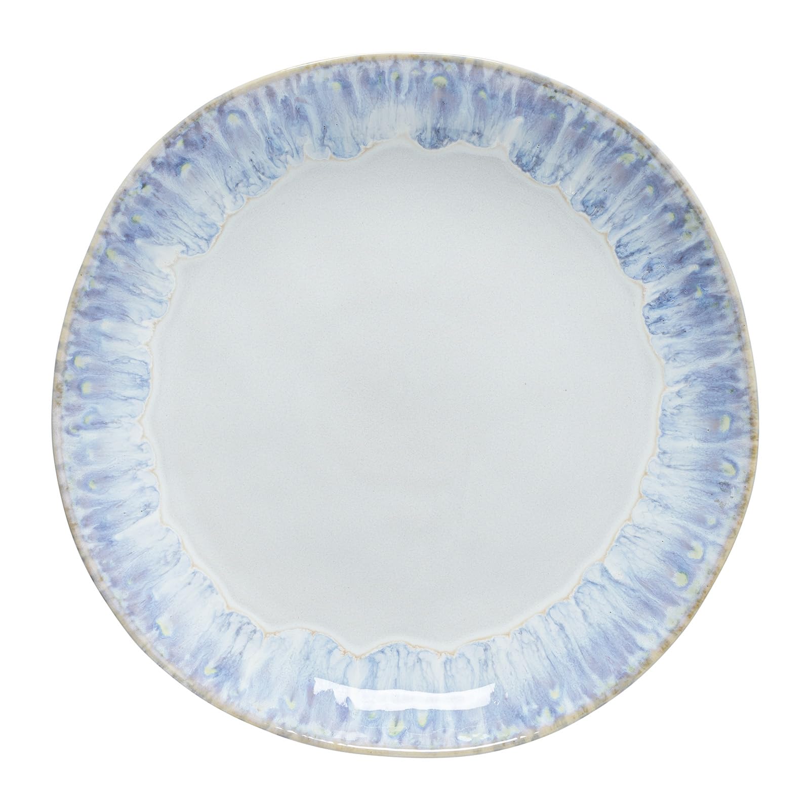 Costa Nova Ceramic Stoneware 11 Dinner Plate - Brisa Collection, Ria Blue | Microwave & Dishwasher Safe Dinnerware | Food Safe