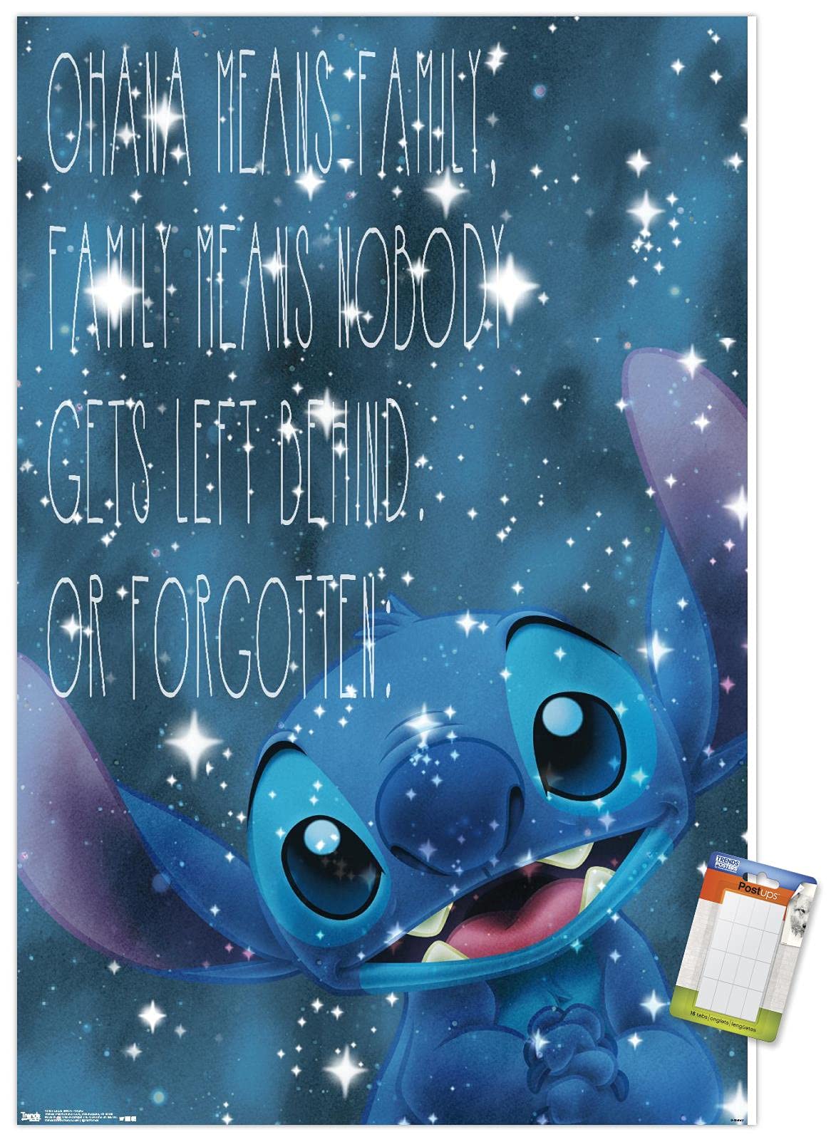 Trends International Disney Lilo And Stitch - Ohana Wall Poster, 22.375'' X 34'', Premium Poster & Mount Bundle