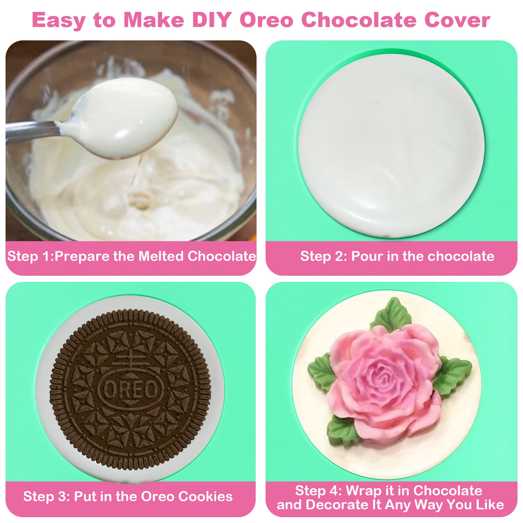 Siodisr 2Pcs Oreo Cookie Chocolate Silicone Mold, 6-Cavity Round Cylinder Oreo Chocolate Cover Molds For Candy, Silicone Baking