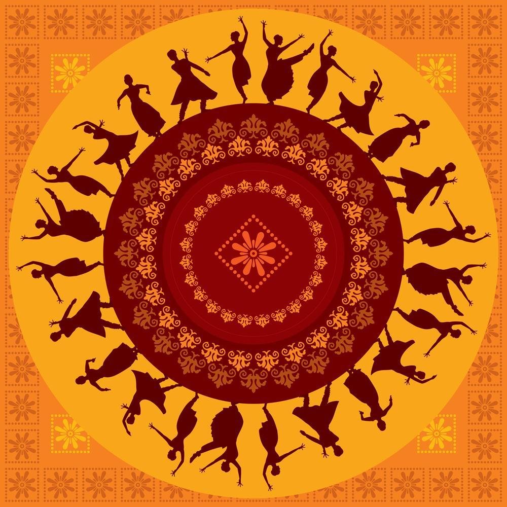 Pitaara Box Indian Classical Dancer | Peel & Stick Vinyl Wall Sticker For Bedroom & Living Room | 18 X 18 Inch (46 X 46 Cms)