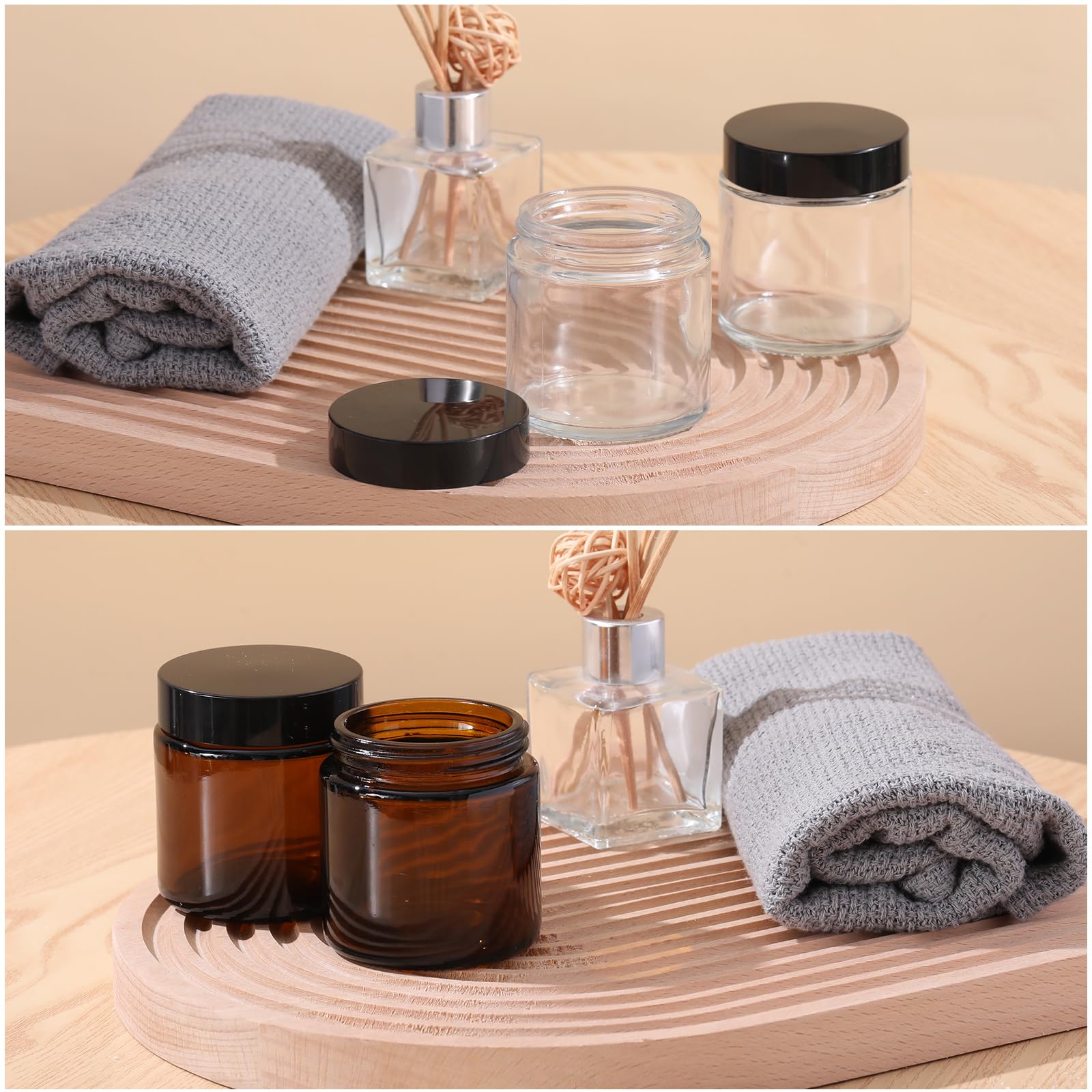 Norme 24 Pcs 4 Oz Glass Jars With Lids Leakproof Round Airtight Jars Empty Cosmetic Jars With Inner Liners Lid For Storing Lotio