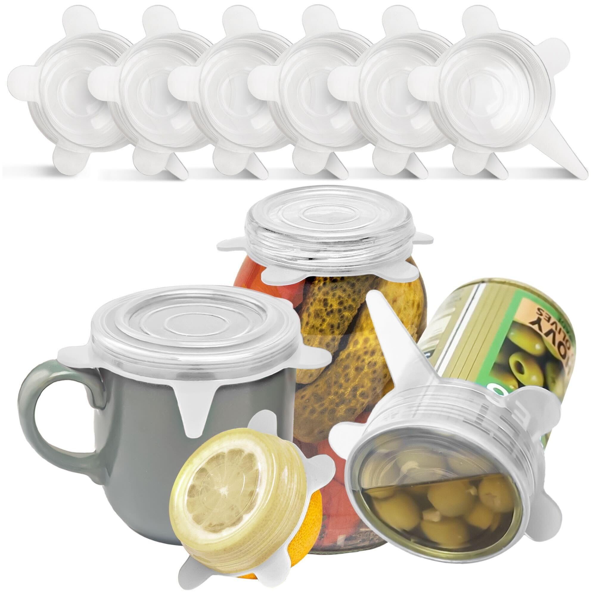 Orblue Stretchable Silicone Lids 6Pack Small for Fresh Food Storage  Seal in Flavors, Keep Food Fresh and Reduce Waste Transpa