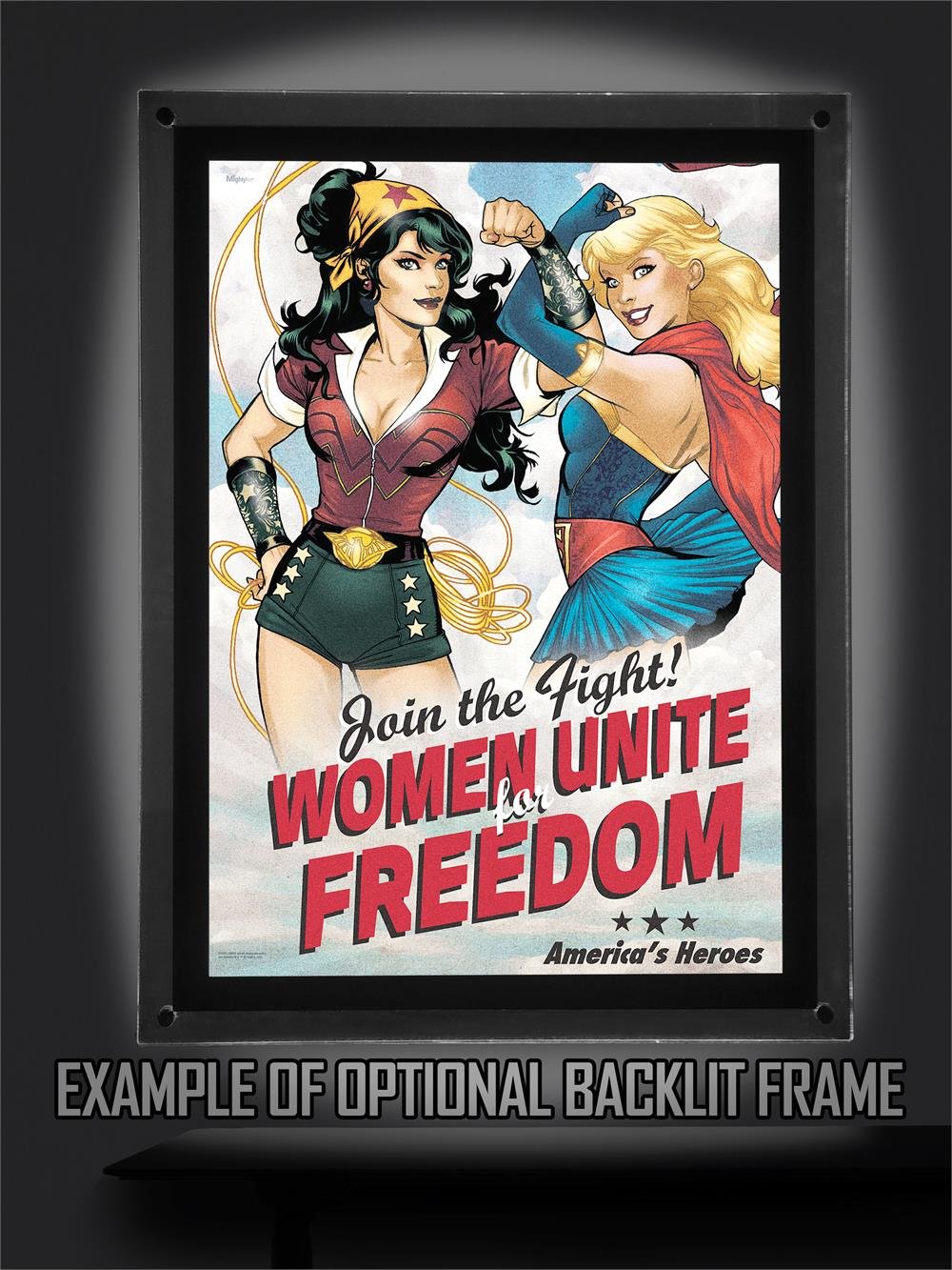 Mightyprint Dc Comics - Bombshell America'S Heroes - Justice League - Durable 17    X 24 Wall Art - Not Made Of Paper - Official