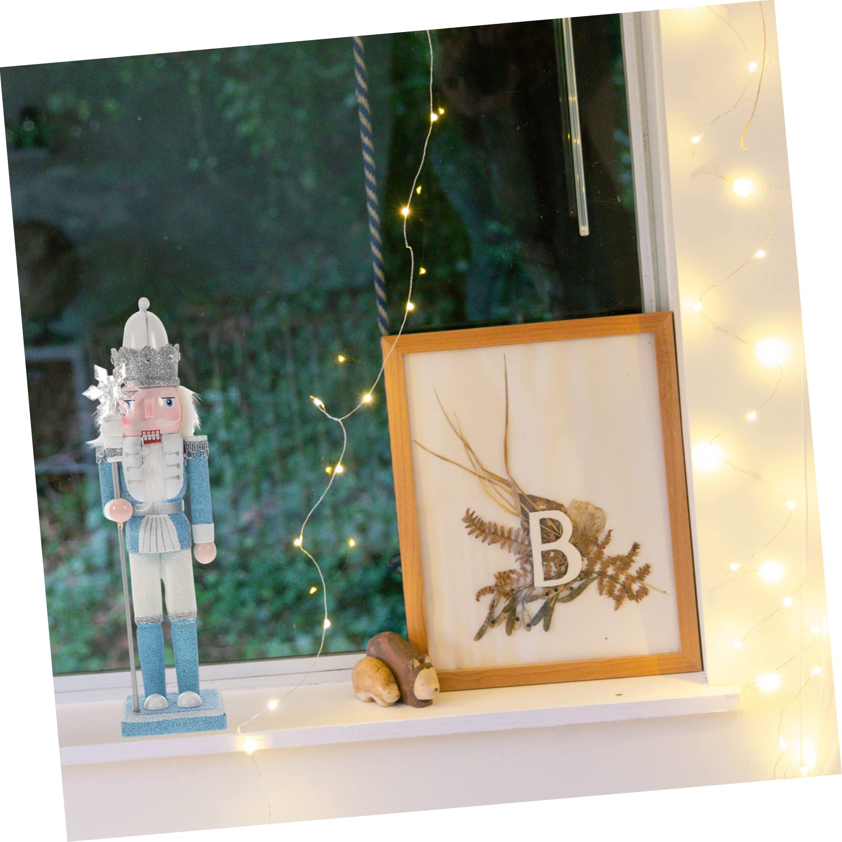 ABOOFAN Glitter Nutcracker Figurine Wooden Christmas Statue Hand-Painted Xmas Ornament for Boys and Girls Holiday Decor for Mant