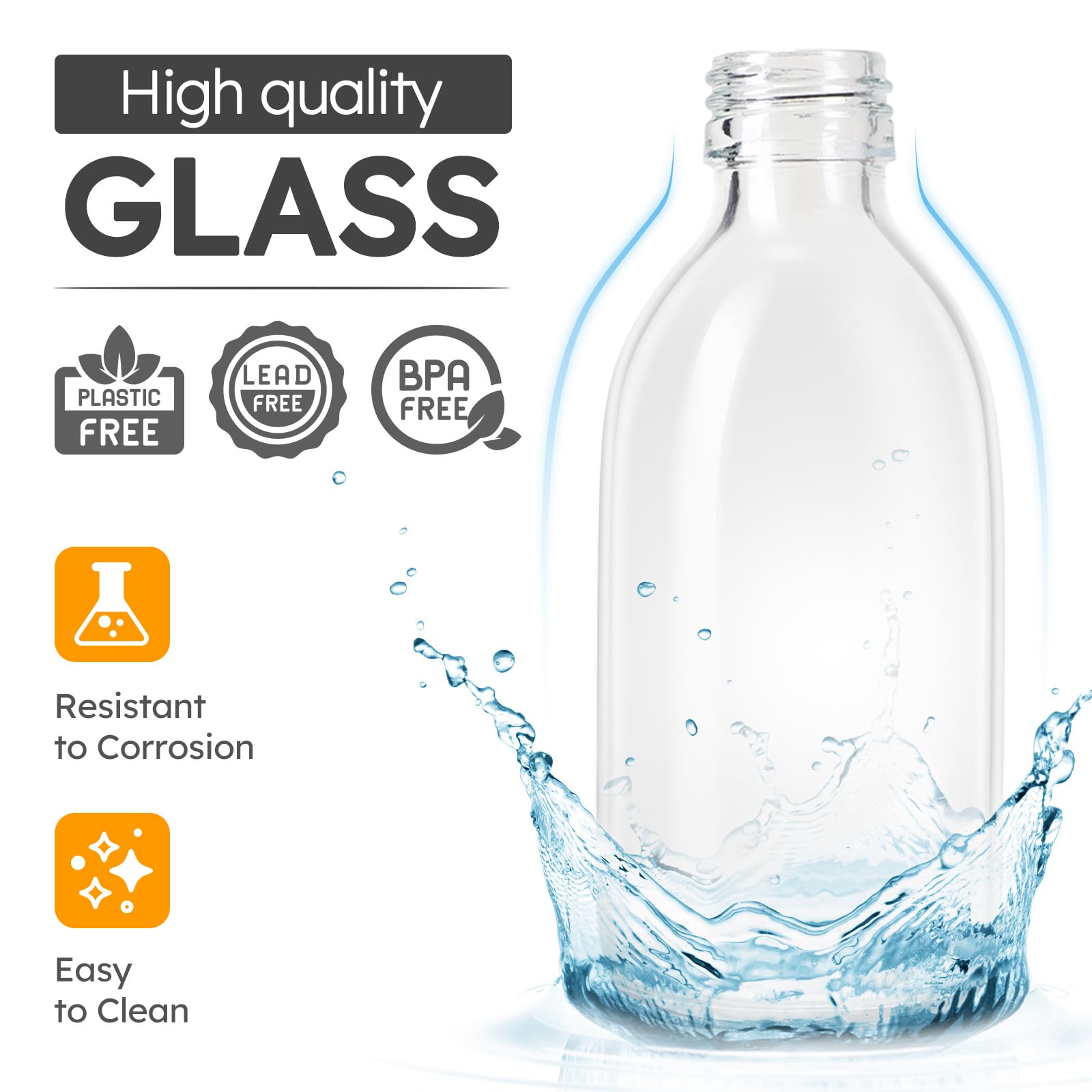 Tecohouse 2 Pack Glass Spray Bottles, 250Ml Small Glass Bottles For Cleaning Solutions, Spray Bottles For Essential Oils, Plants