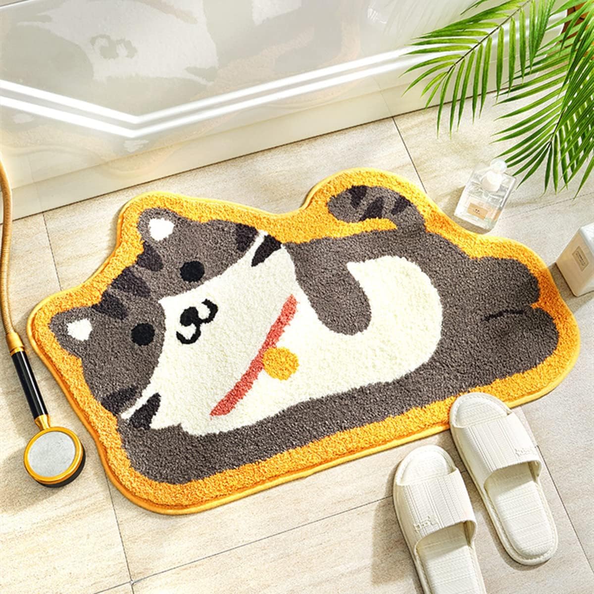 Roseate Kitten Super Soft Anti Skid (50X80 Cm) Super Absorbent Mats Microfibre 2000 Gsm Door Mats For Home/Bathroom/Bedroom/Kitc