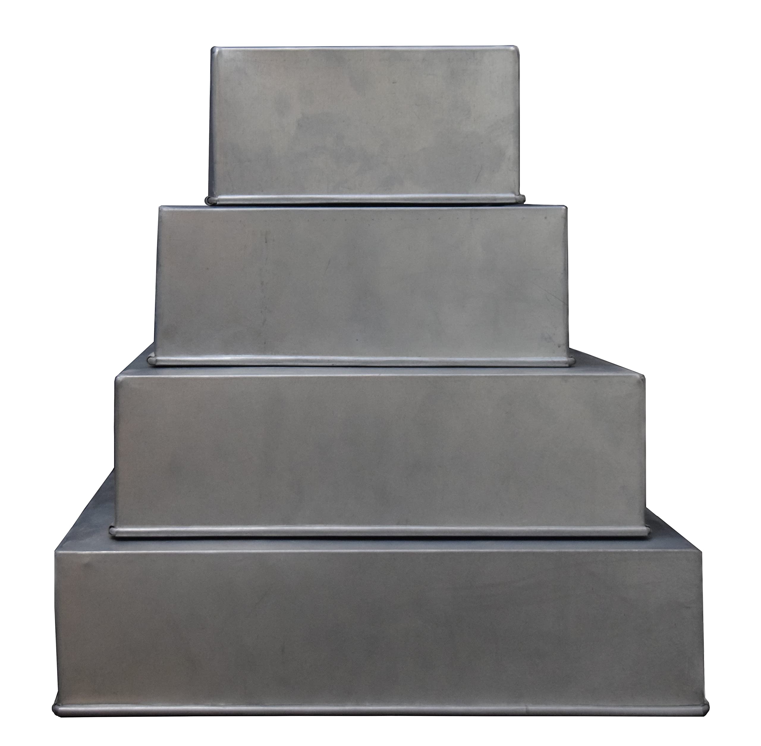 4 Tier Square Multilayer Birthday Wedding Cake Tins - 6'',8'',10'',12'' In (3'' Deep)