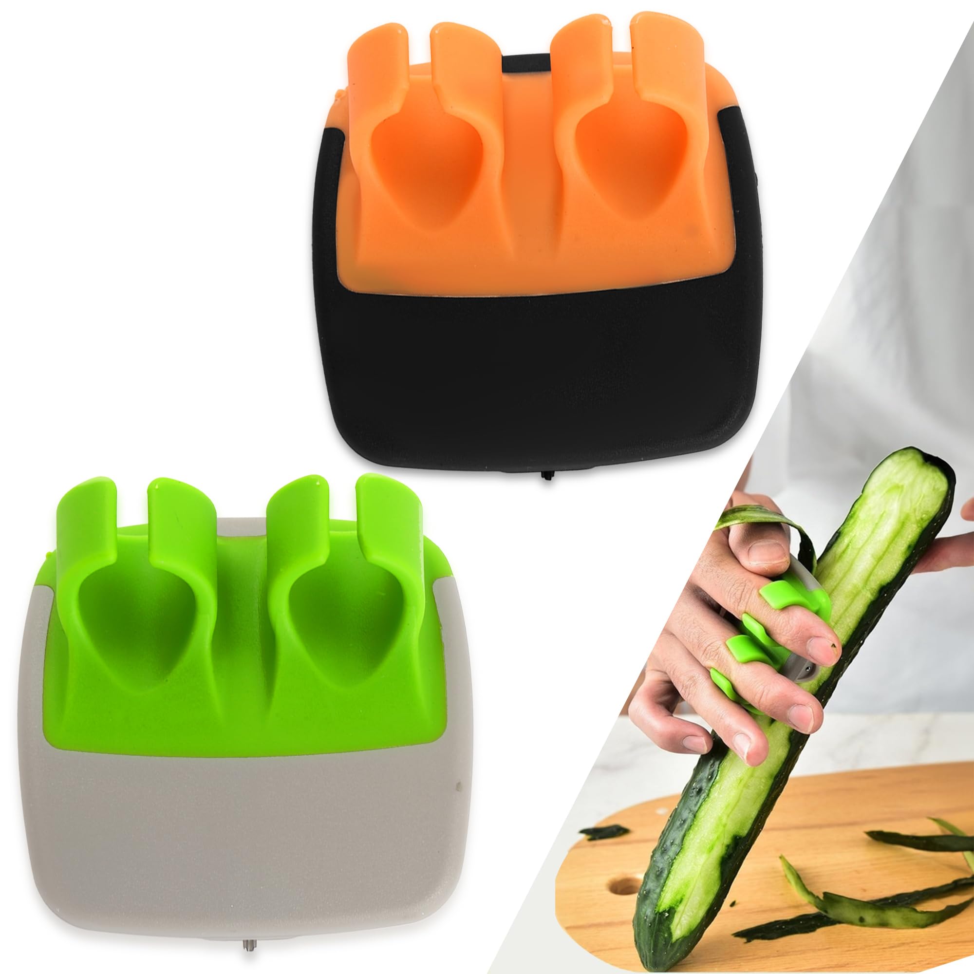 Fingers Grip Palm Peeler For Fruit & Vegetable, Comfortable Silicone Finger Grips Peeling Tool For Potato, Carrot, Cucumber, App