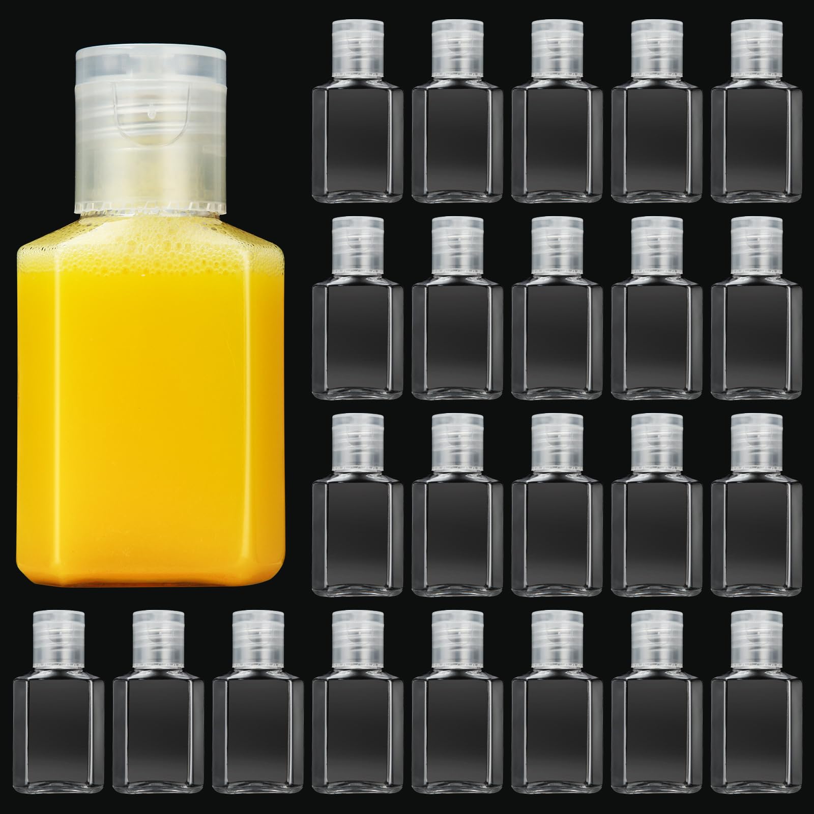 Apacali 100Pcs Plastic Travel Bottles 1Oz Mini Shampoo Bottles Small Empty Bottles Refillable Cosmetic Containers With Flip Cap