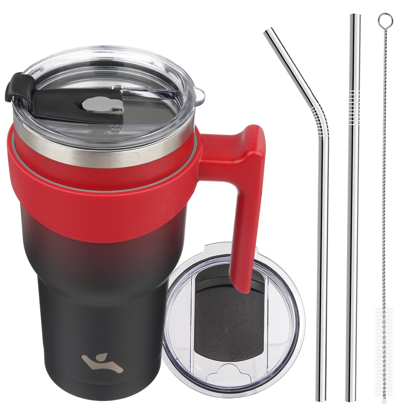 Konokyo 30 oz Tumbler with Handle and 2 Straw 2 Lid, Insulated Water Bottle Stainless Steel Vacuum Cup Reusable Travel Mug,Mysti